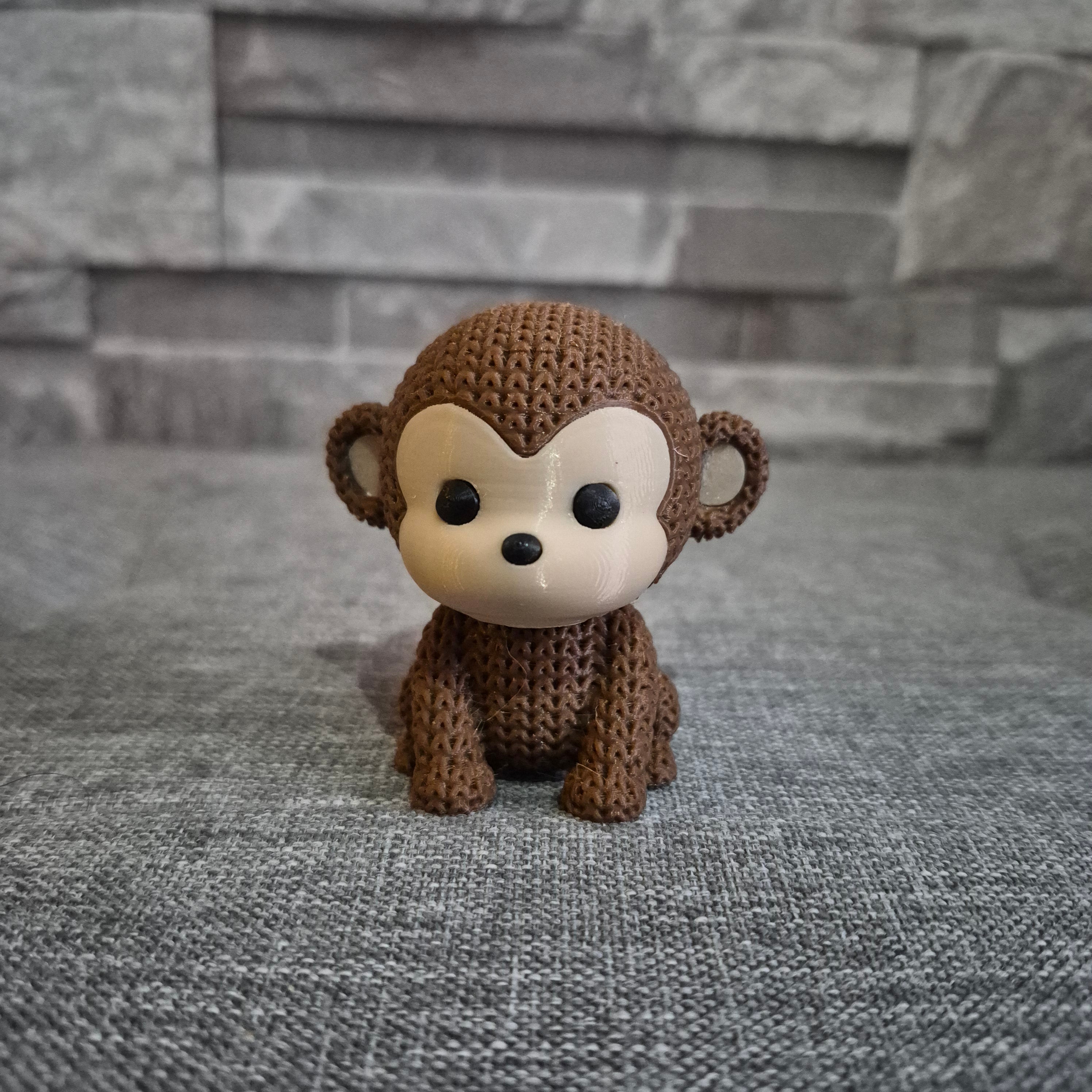 Figurine singe tricot 3D • Sculpture artisanale • Déco jungle | Bandji3D Bandji3D