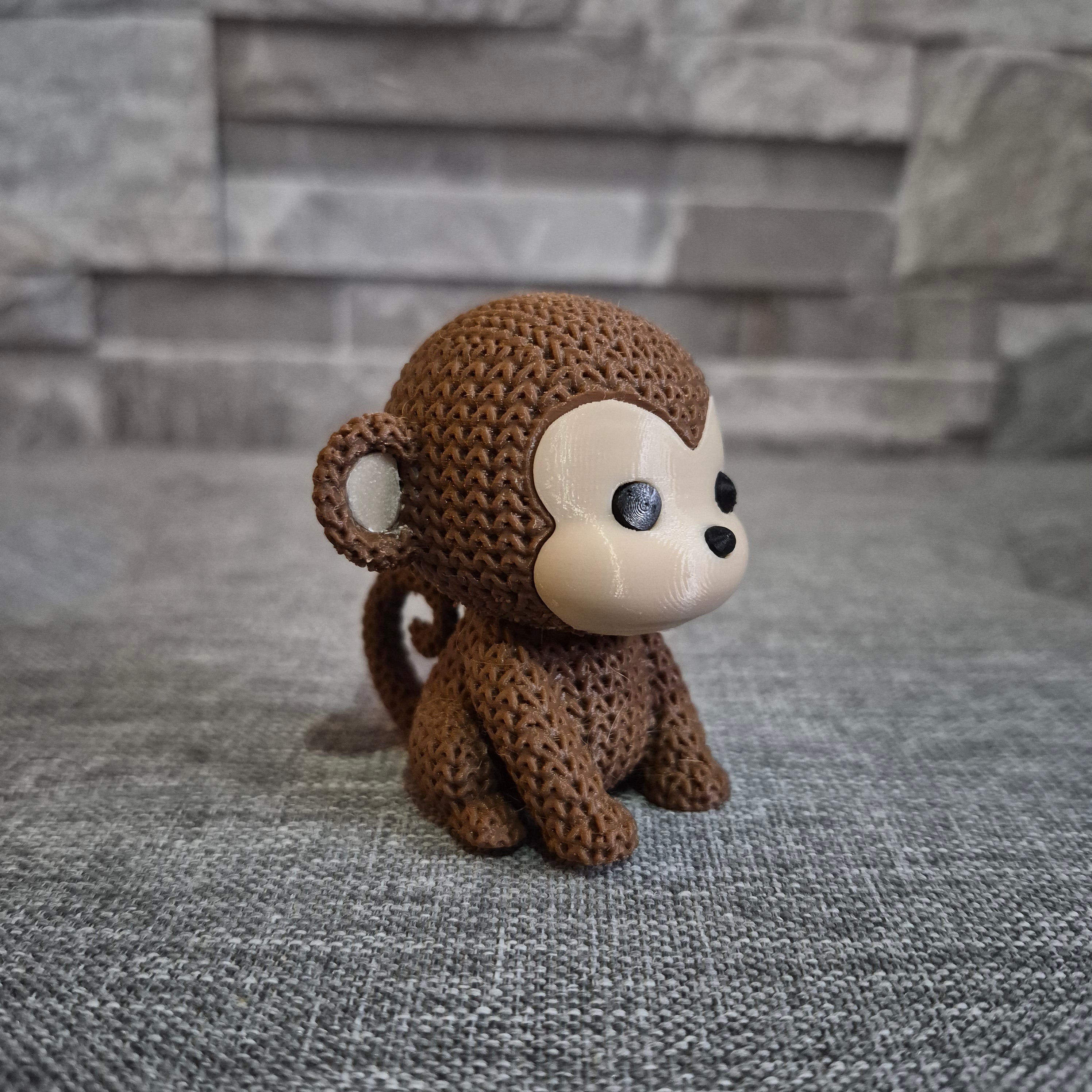 Figurine singe tricot 3D • Sculpture artisanale • Déco jungle | Bandji3D Bandji3D