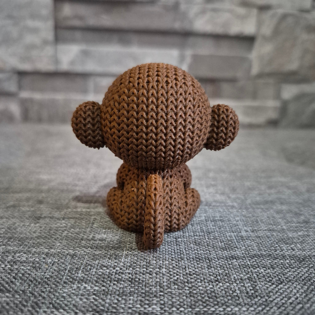 Figurine singe tricot 3D • Sculpture artisanale • Déco jungle | Bandji3D Bandji3D