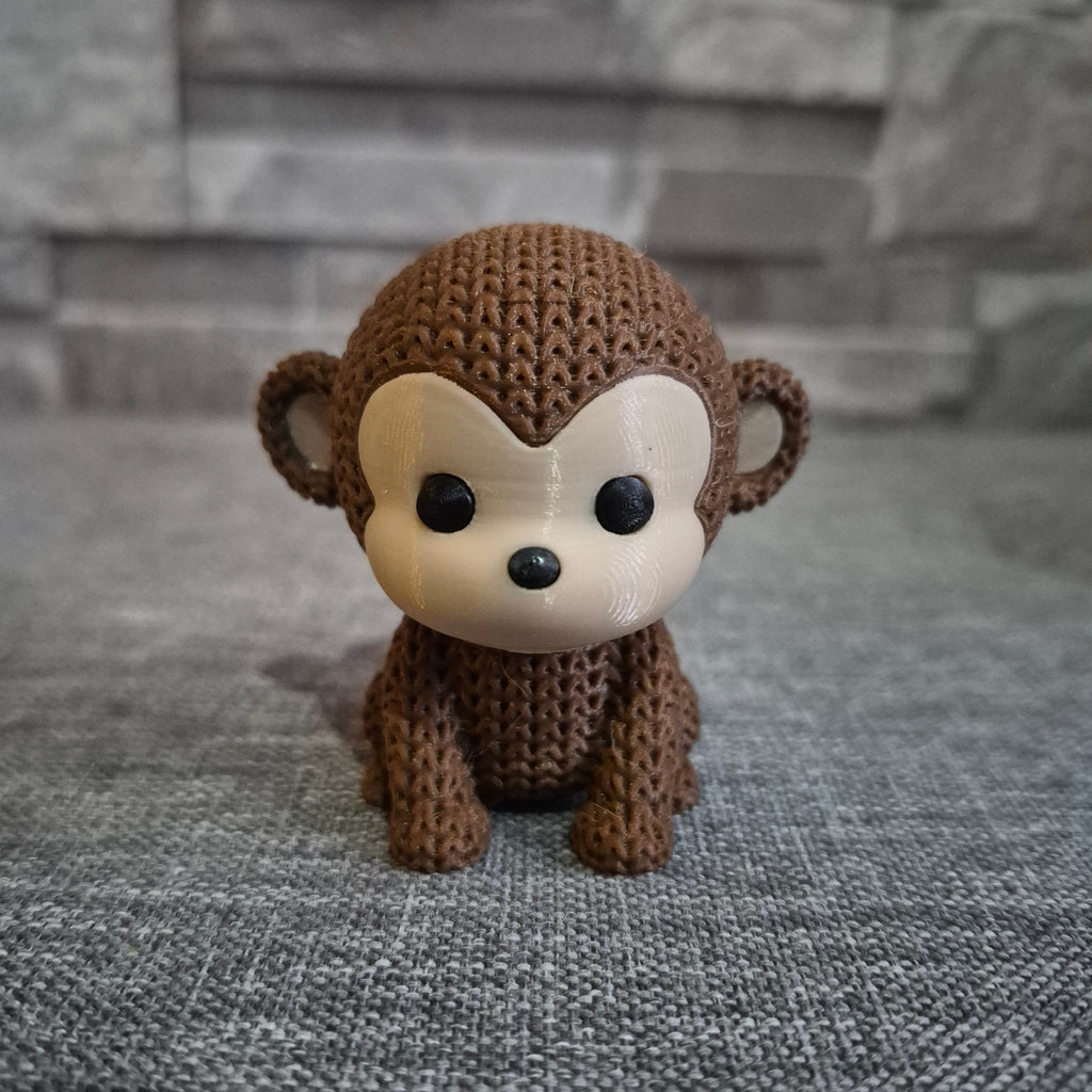 Figurine singe tricot 3D • Sculpture artisanale • Déco jungle | Bandji3D Bandji3D