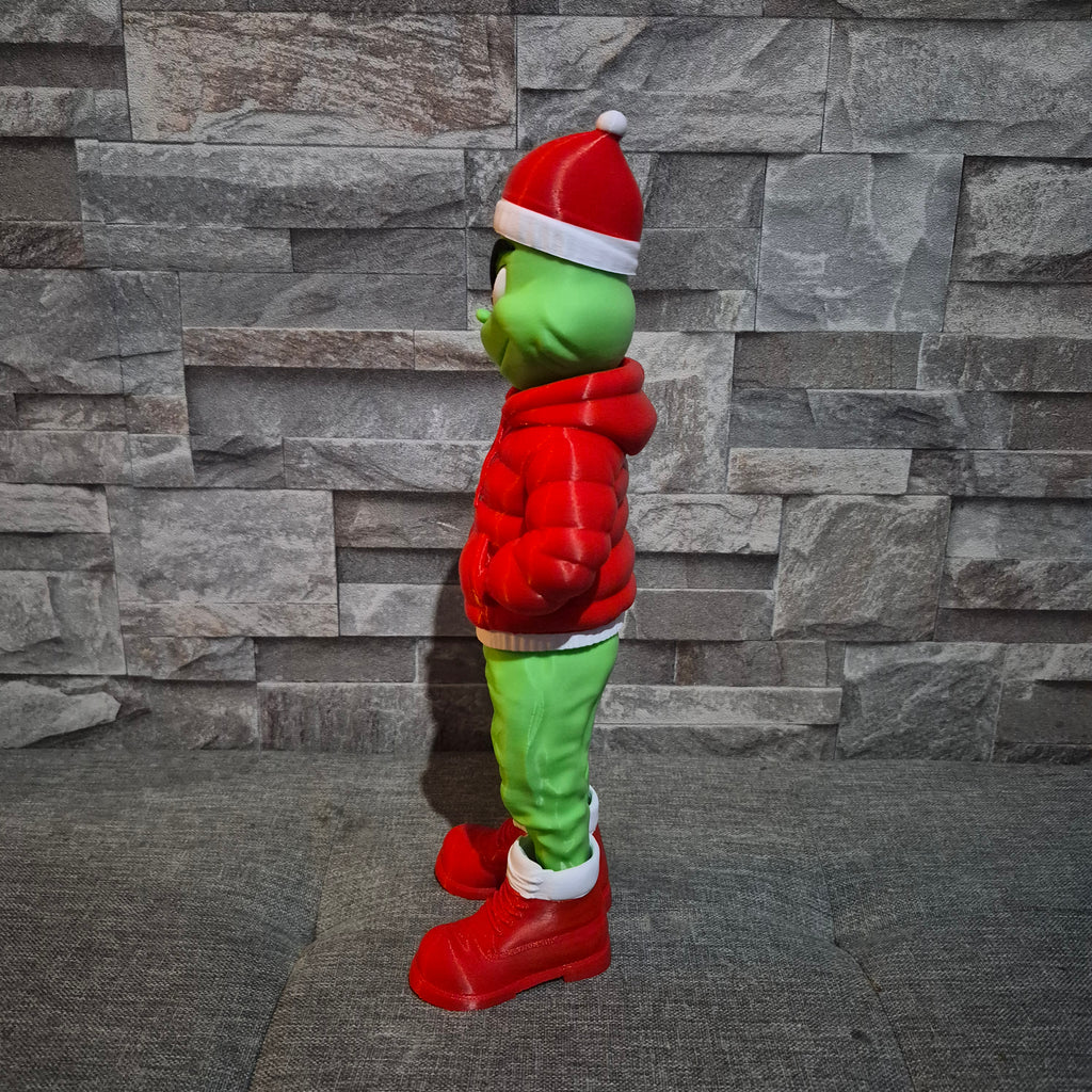 3D Grumpy Christmas Creature Streetwear Figurine – Customizable Cartoon Statue 30cm