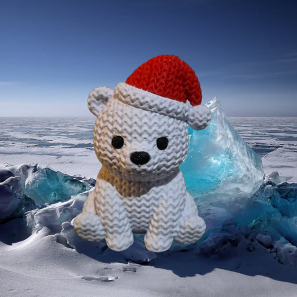 Ourson effet tricot – Décoration Hiver & Noël