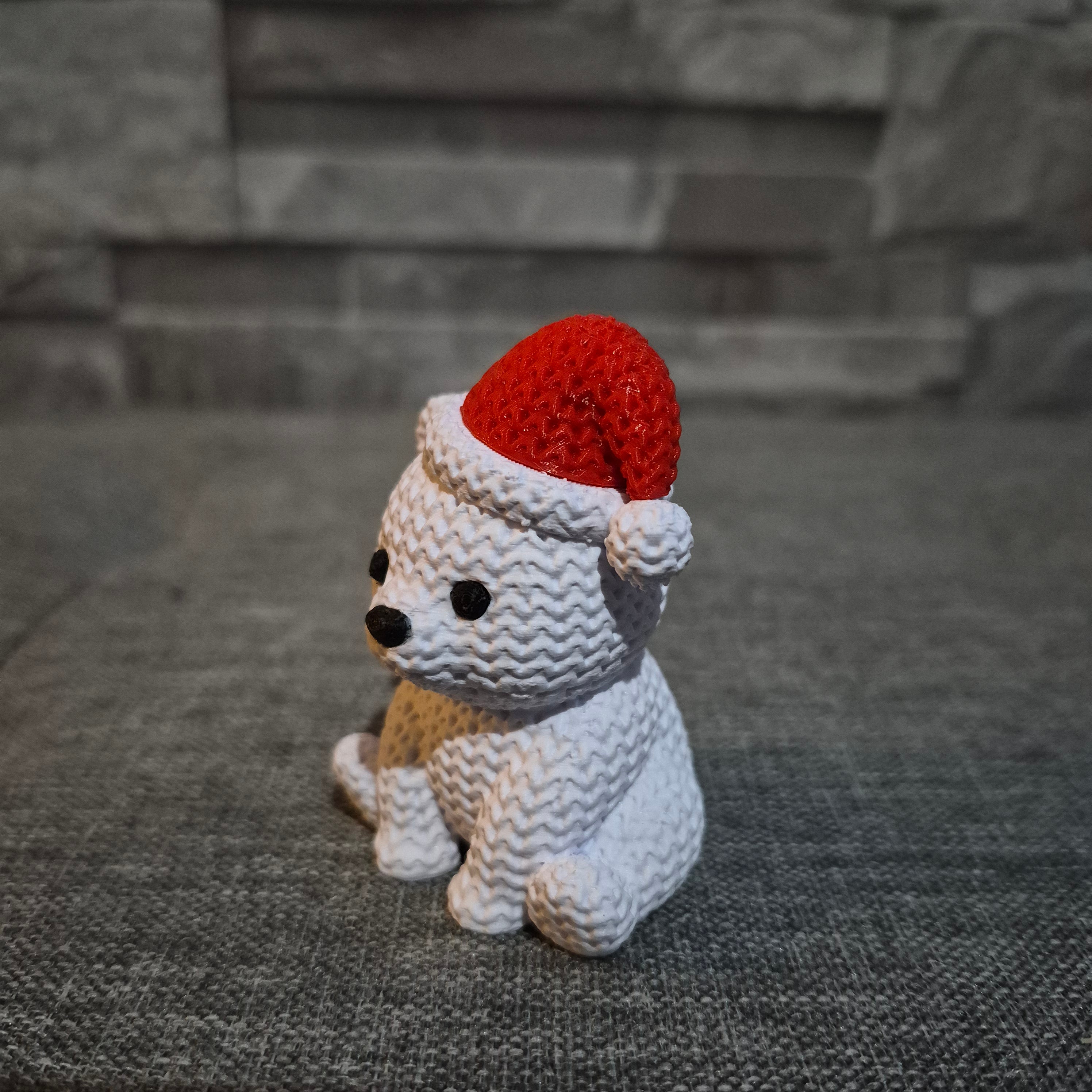 Ourson effet tricot – Décoration Hiver & Noël