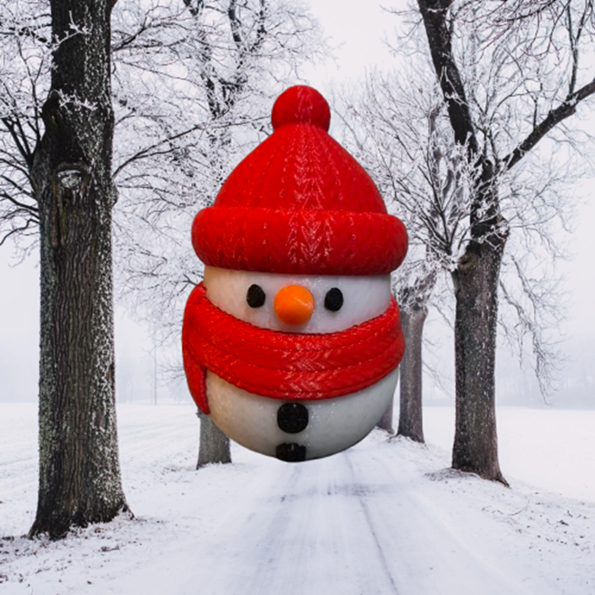 Bonhomme de Neige effet tricot – Décoration Hiver & Noël