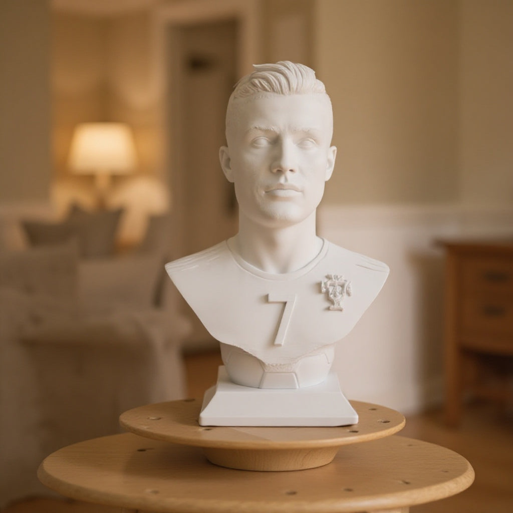 Buste 3D Football Moderne – Statue décorative style champion personnalisable