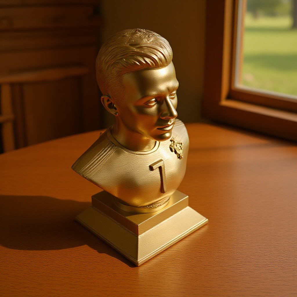 Buste 3D Football Moderne – Statue décorative style champion personnalisable
