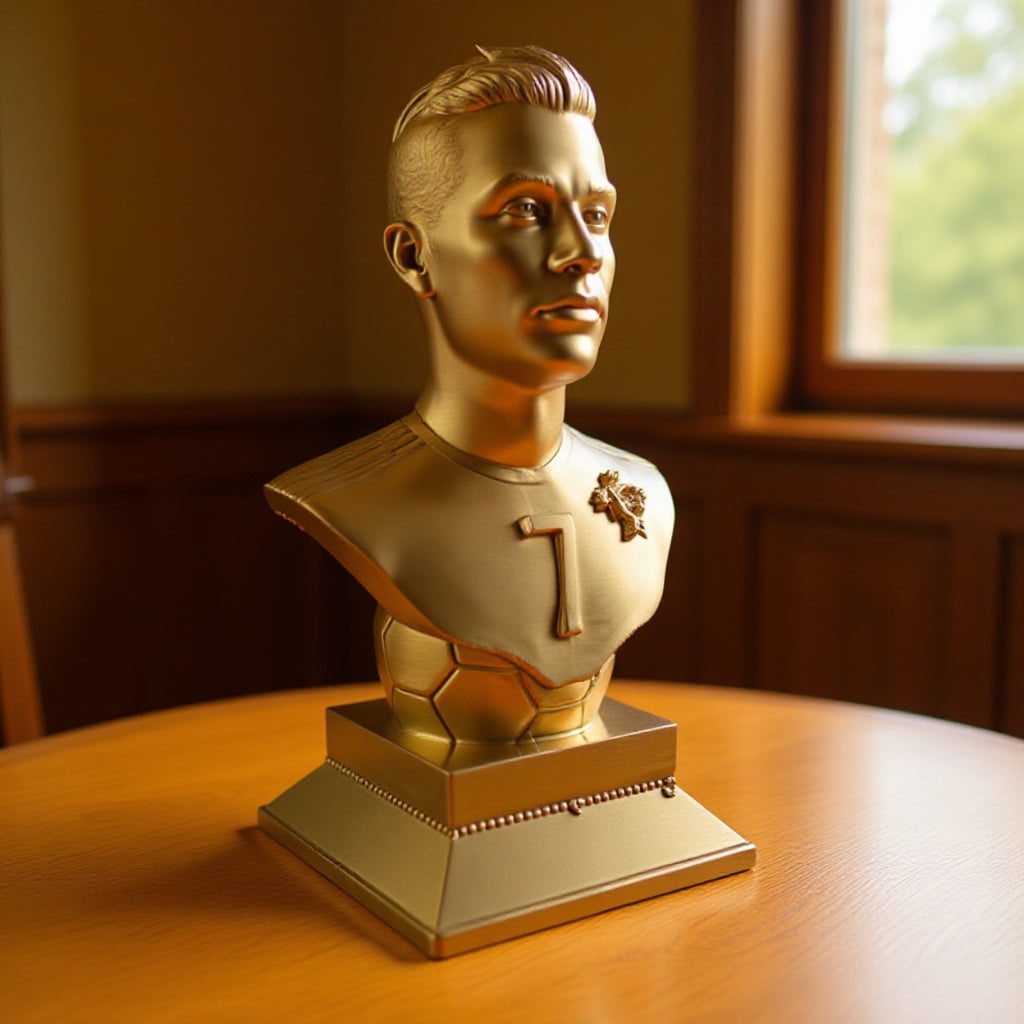Buste 3D Football Moderne – Statue décorative style champion personnalisable