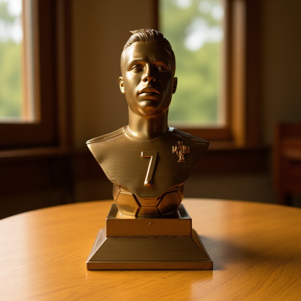 Buste 3D Football Moderne – Statue décorative style champion personnalisable
