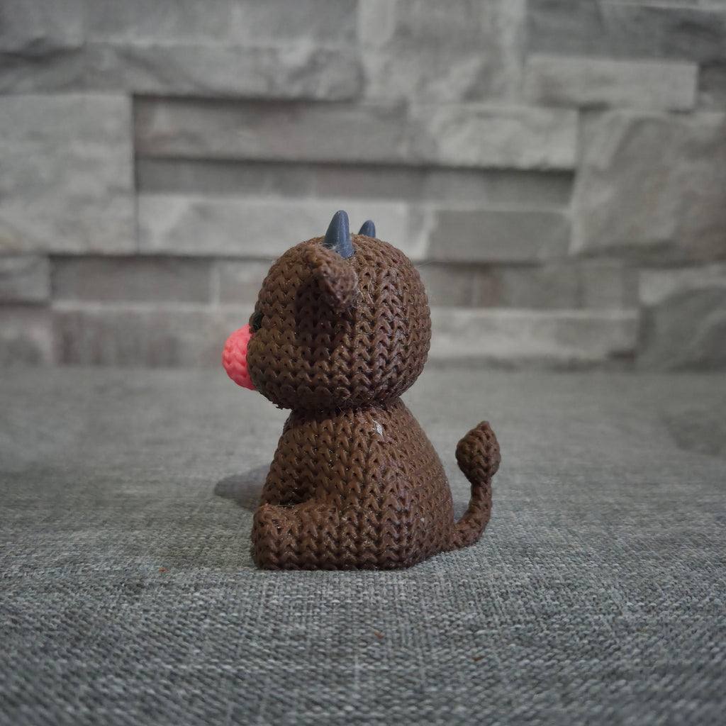 Figurine vache tricot 3D • Sculpture artisanale déco • Cadeau original