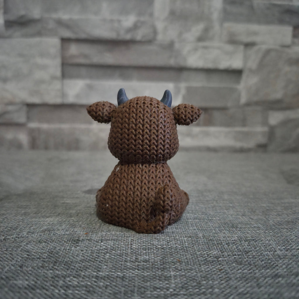 Figurine vache tricot 3D • Sculpture artisanale déco • Cadeau original