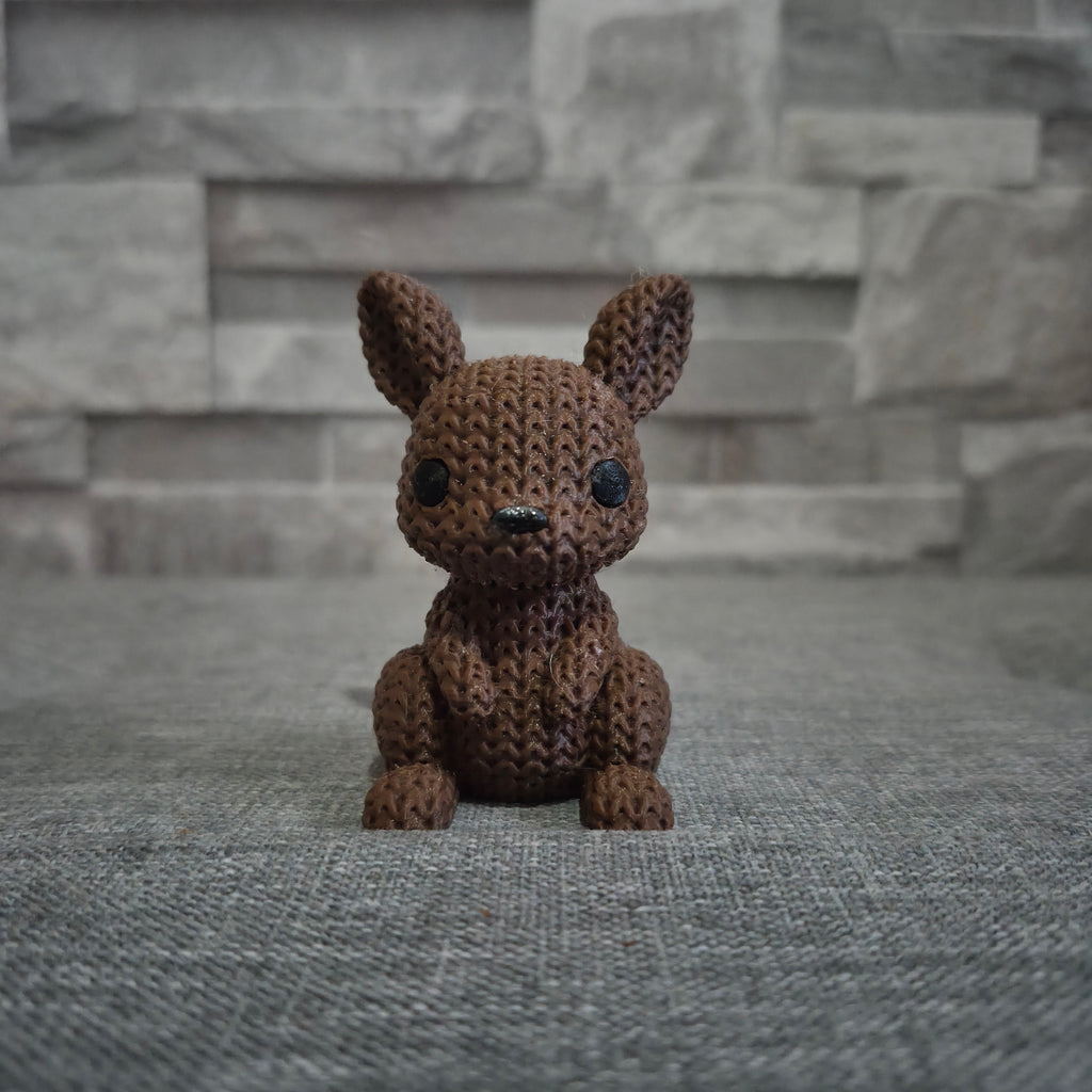 Figurine kangourou tricot 3D • Figurine artisanale déco • Cadeau original