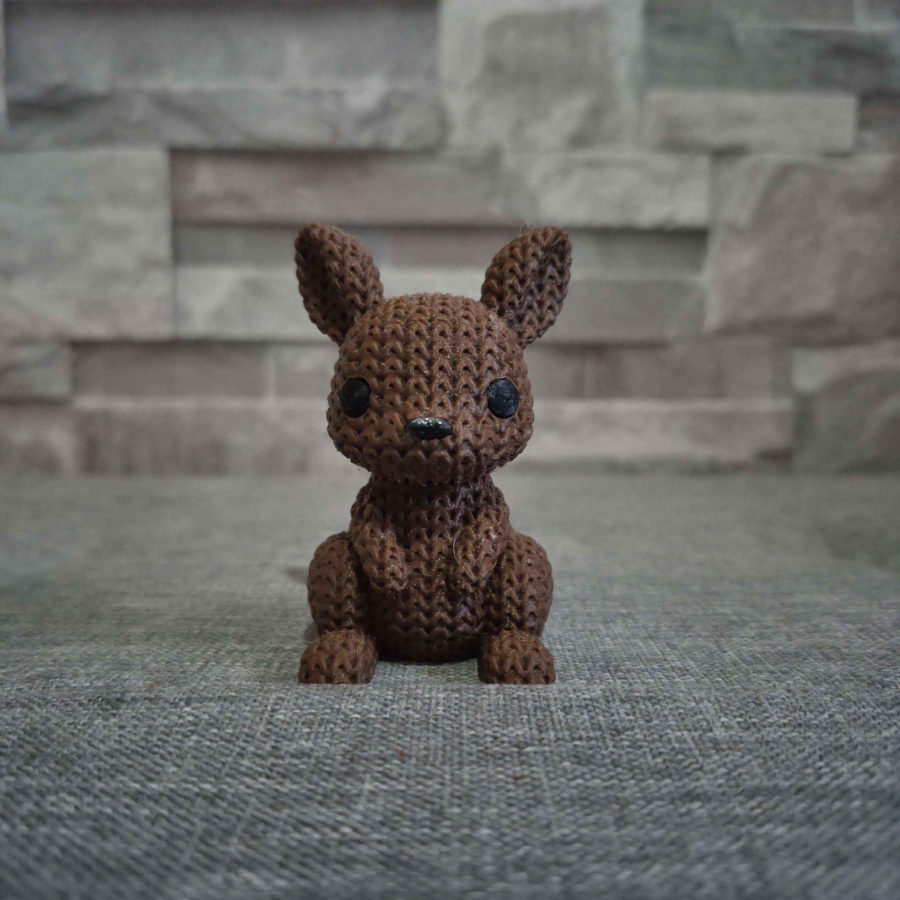 Figurine kangourou tricot 3D • Figurine artisanale déco • Cadeau original