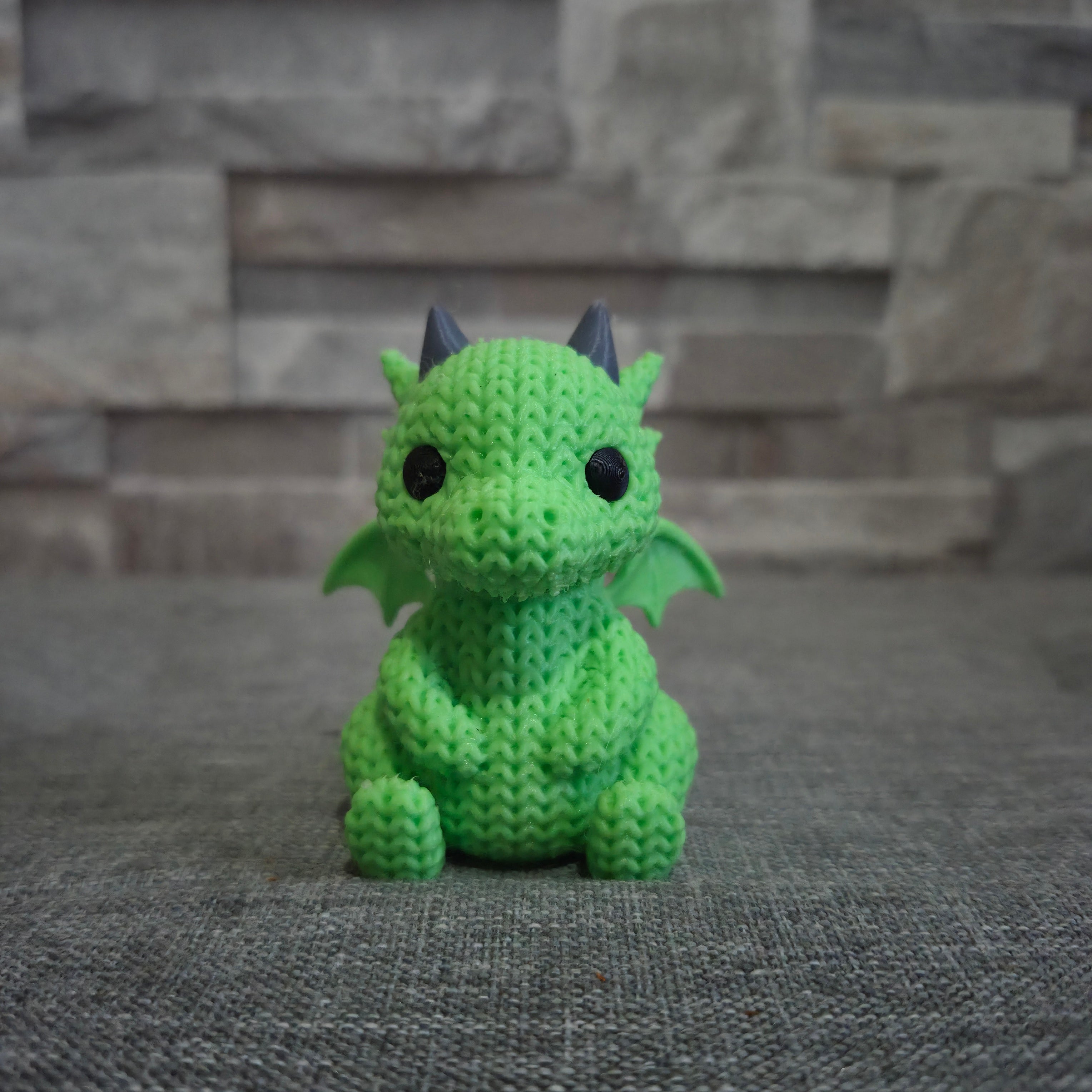 Figurine dragon tricot 3D • Sculpture fantastique artisanale • Cadeau original