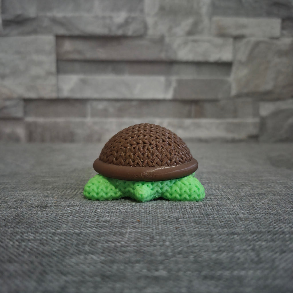 Figurine tortue tricot 3D • Sculpture artisanale • Déco marine