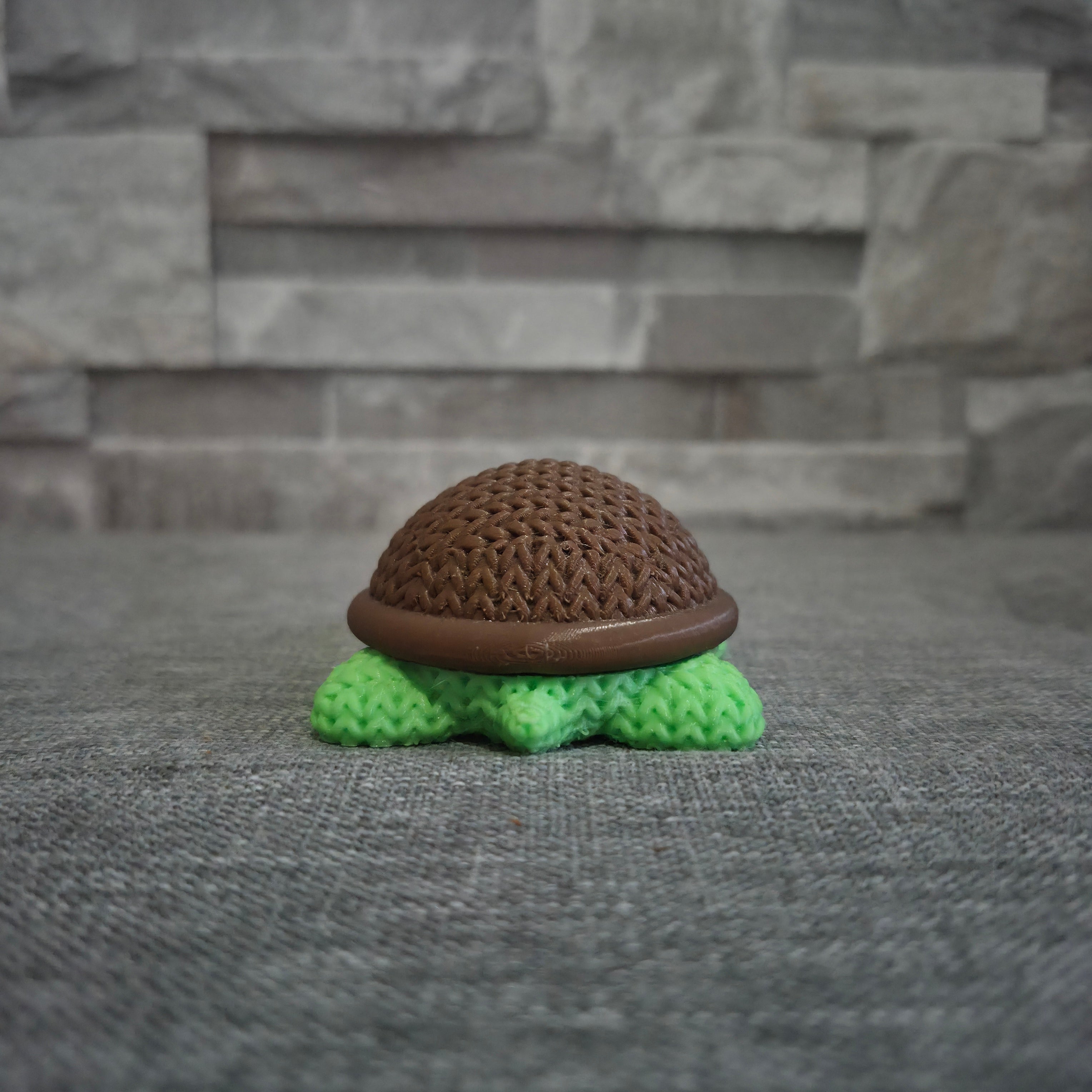 Figurine tortue tricot 3D • Sculpture artisanale • Déco marine