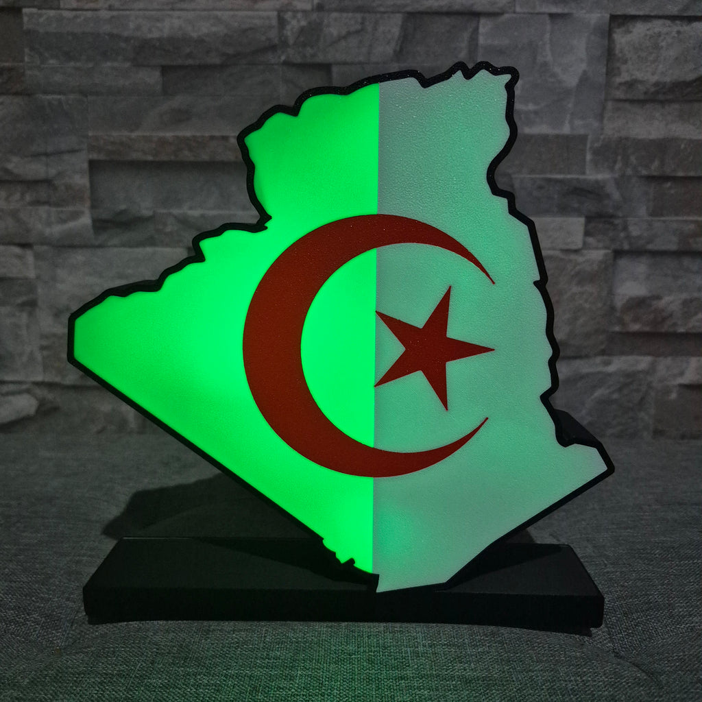 Logo LED Algérie DZ – Décoration lumineuse avec télécommande