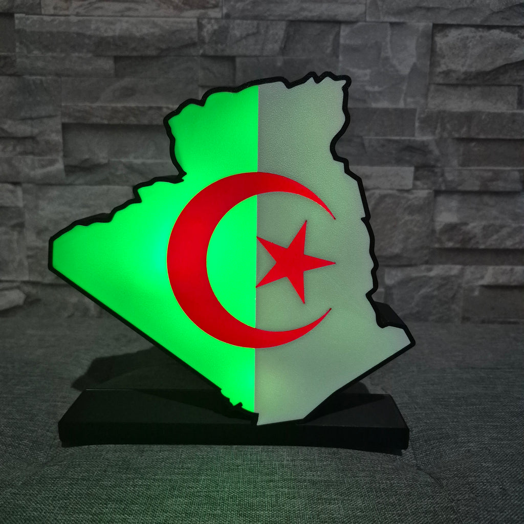 Logo LED Algérie DZ – Décoration lumineuse avec télécommande