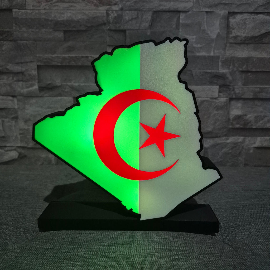 Logo LED Algérie DZ – Décoration lumineuse avec télécommande