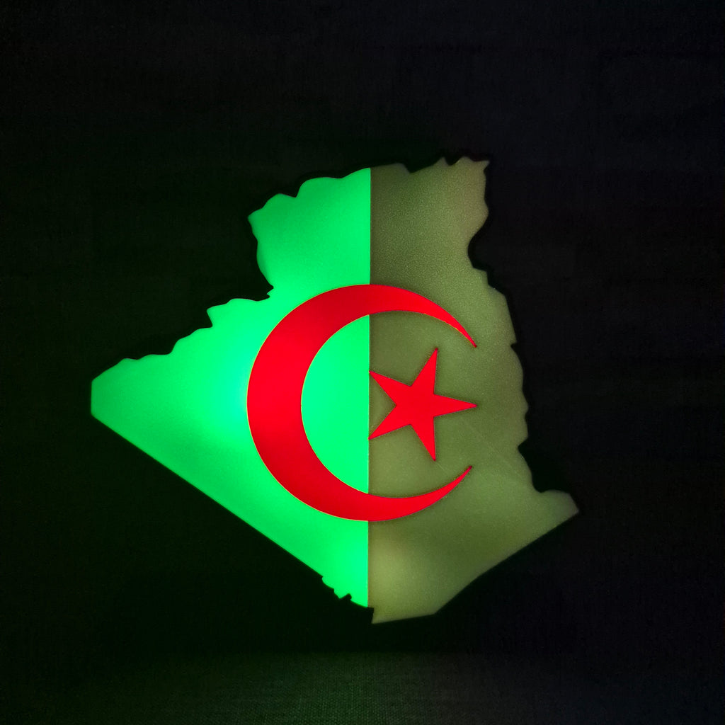Logo LED Algérie DZ – Décoration lumineuse avec télécommande