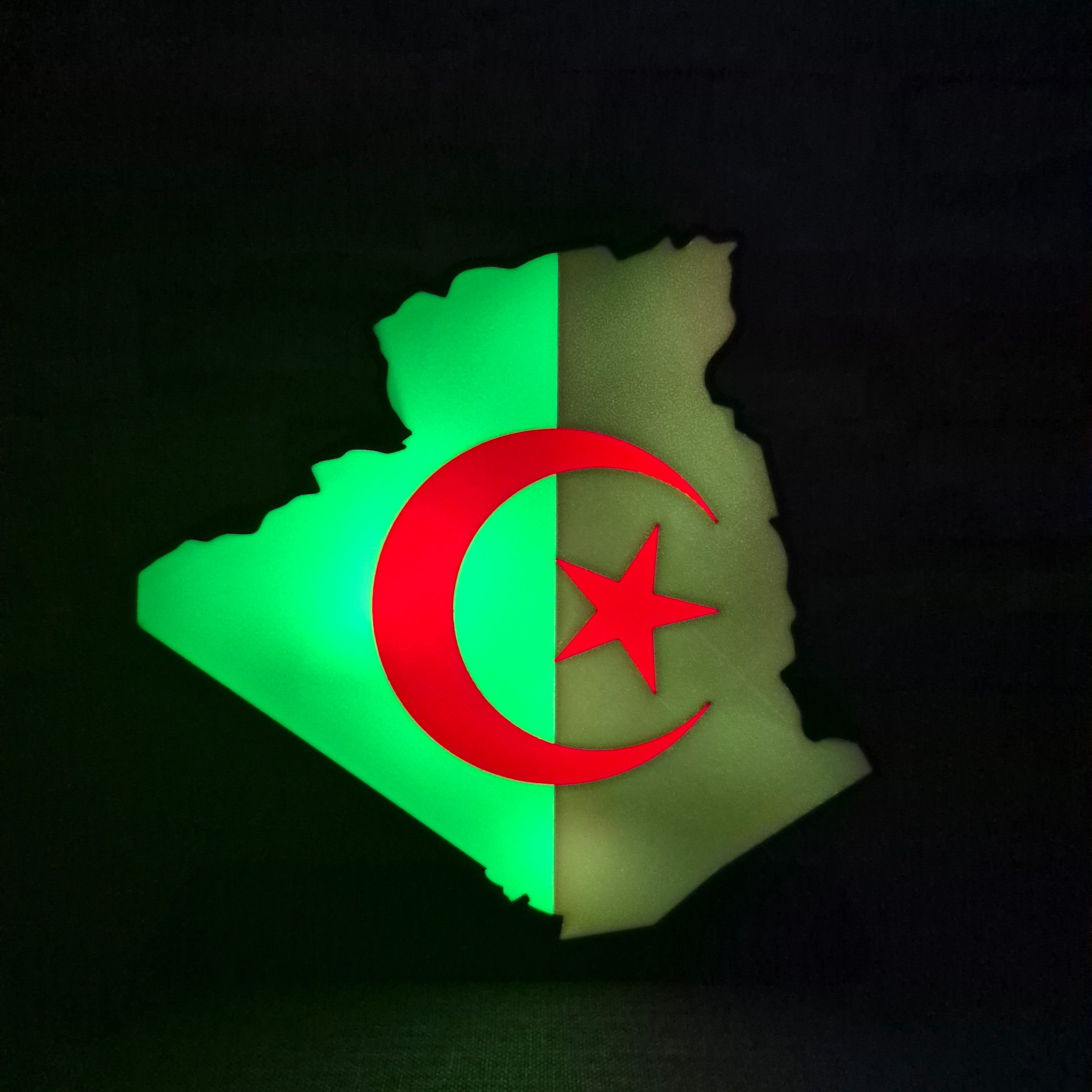 Logo LED Algérie DZ – Décoration lumineuse avec télécommande