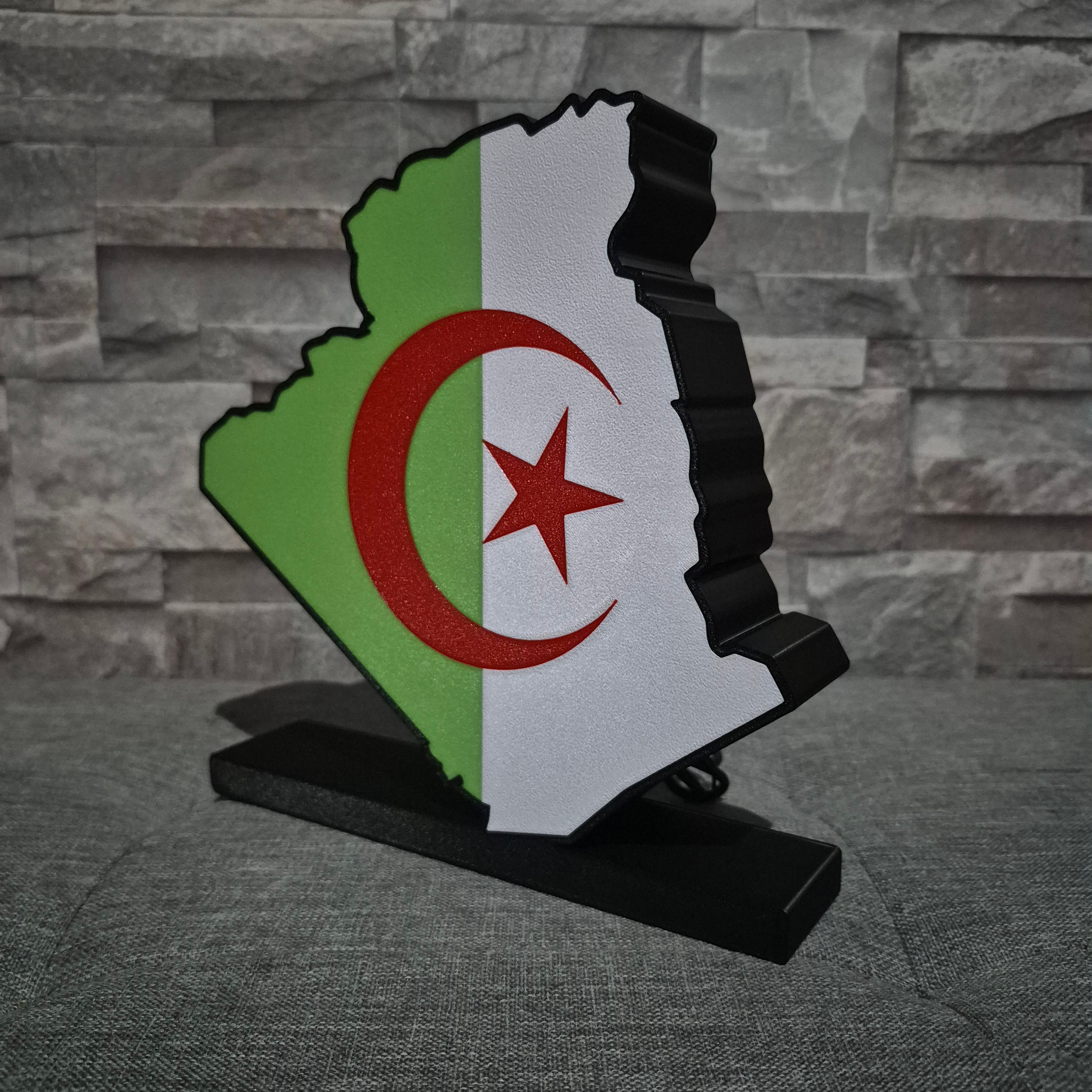 Logo LED Algérie DZ – Décoration lumineuse avec télécommande