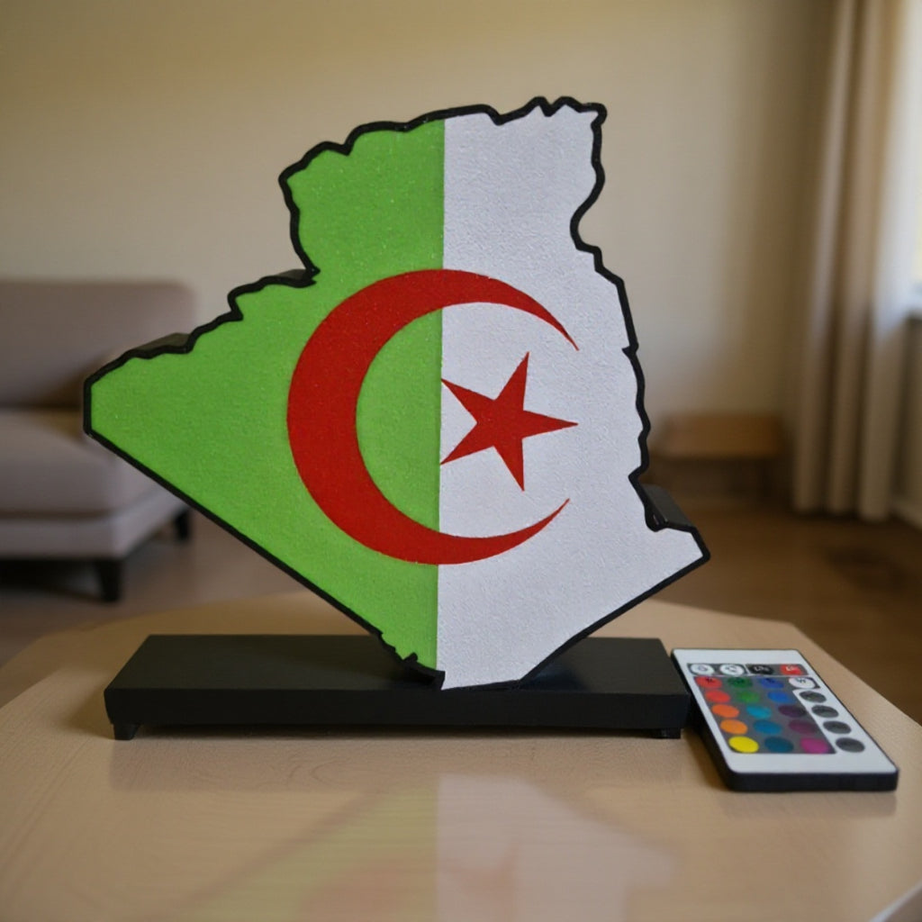 Logo LED Algérie DZ – Décoration lumineuse avec télécommande