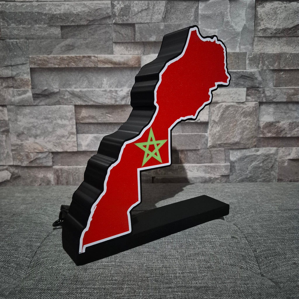 Logo lumineux drapeau Maroc – Décoration LED personnalisée