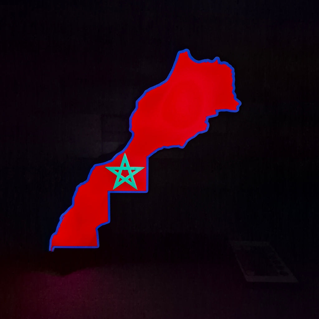 Logo lumineux drapeau Maroc – Décoration LED personnalisée