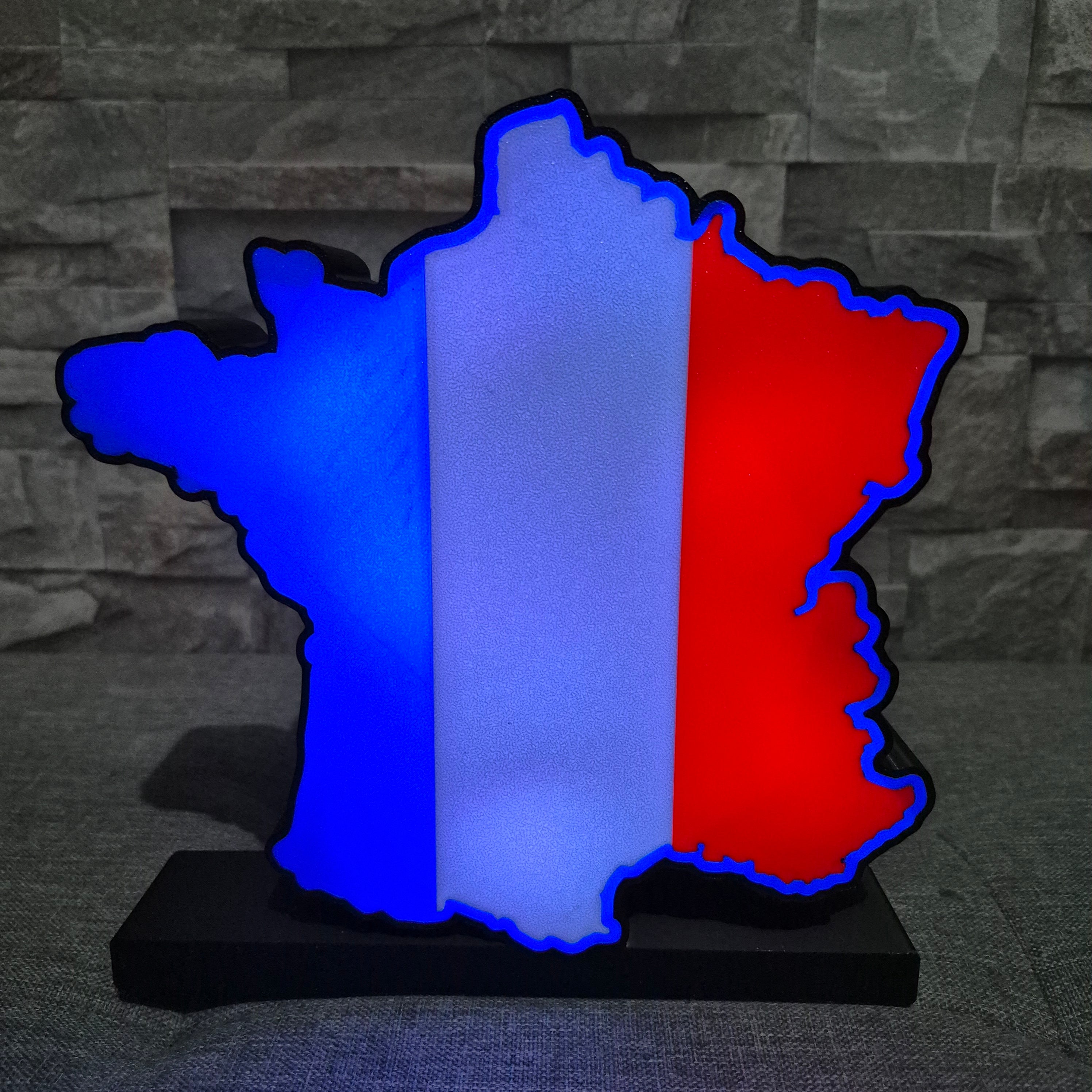 Logo lumineux drapeau France – Décoration LED personnalisée