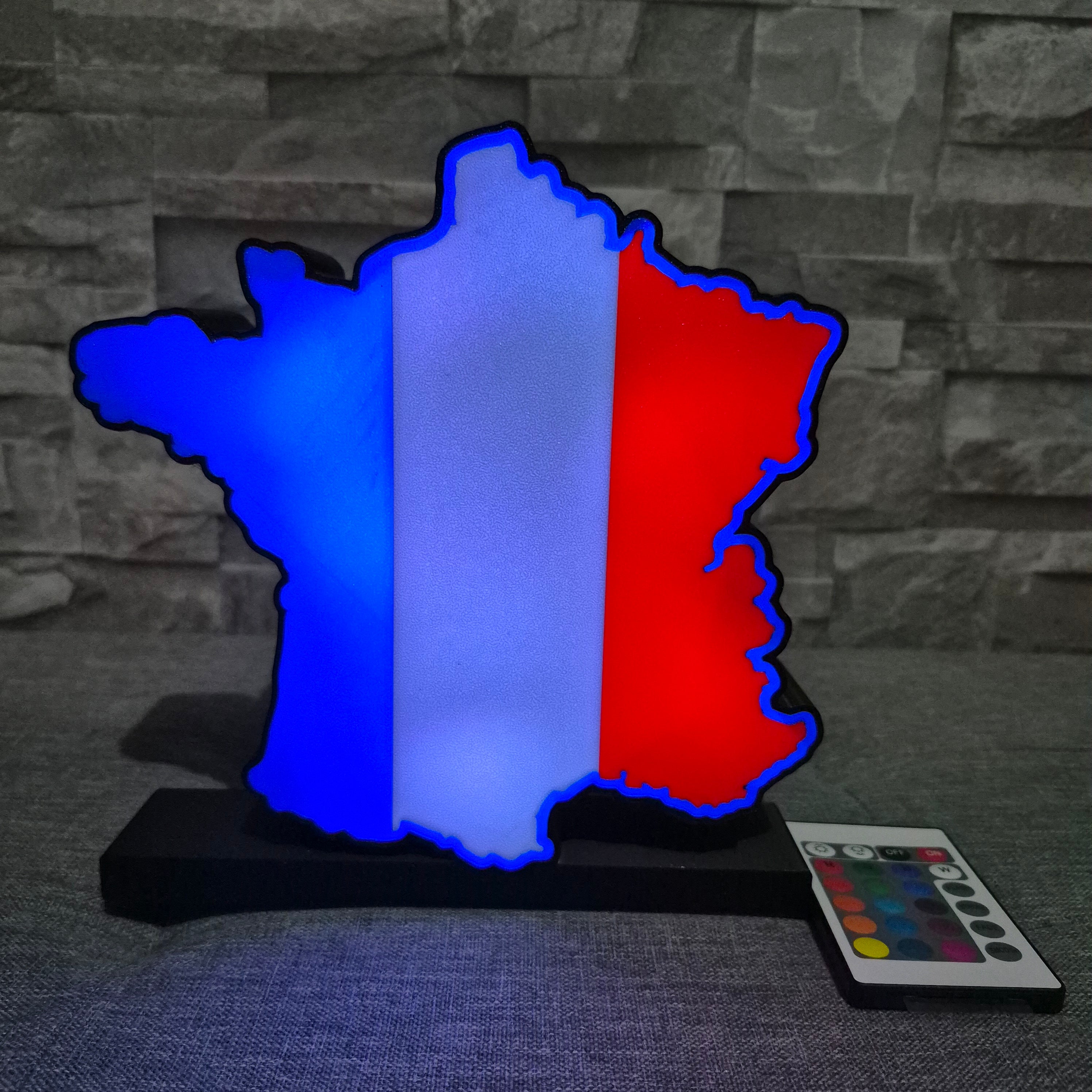 Logo lumineux drapeau France – Décoration LED personnalisée