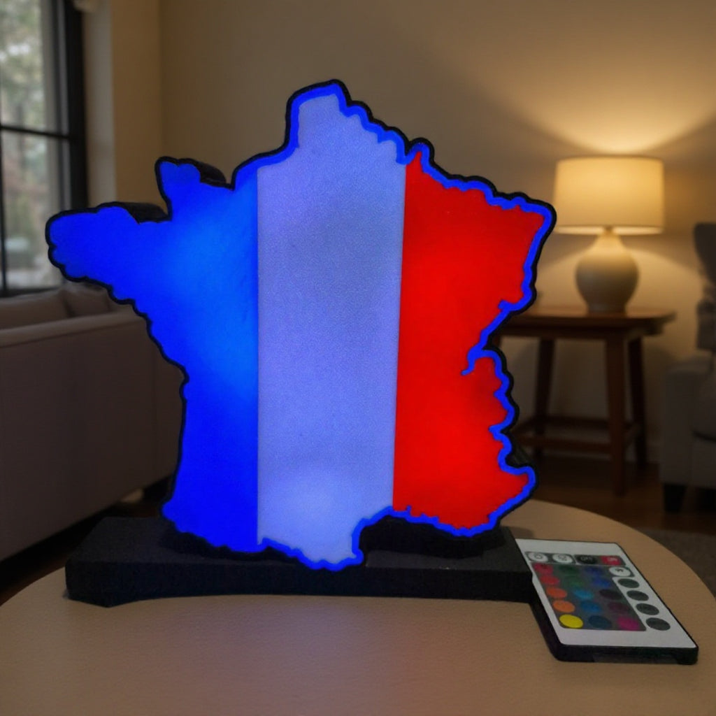 Logo lumineux drapeau France – Décoration LED personnalisée