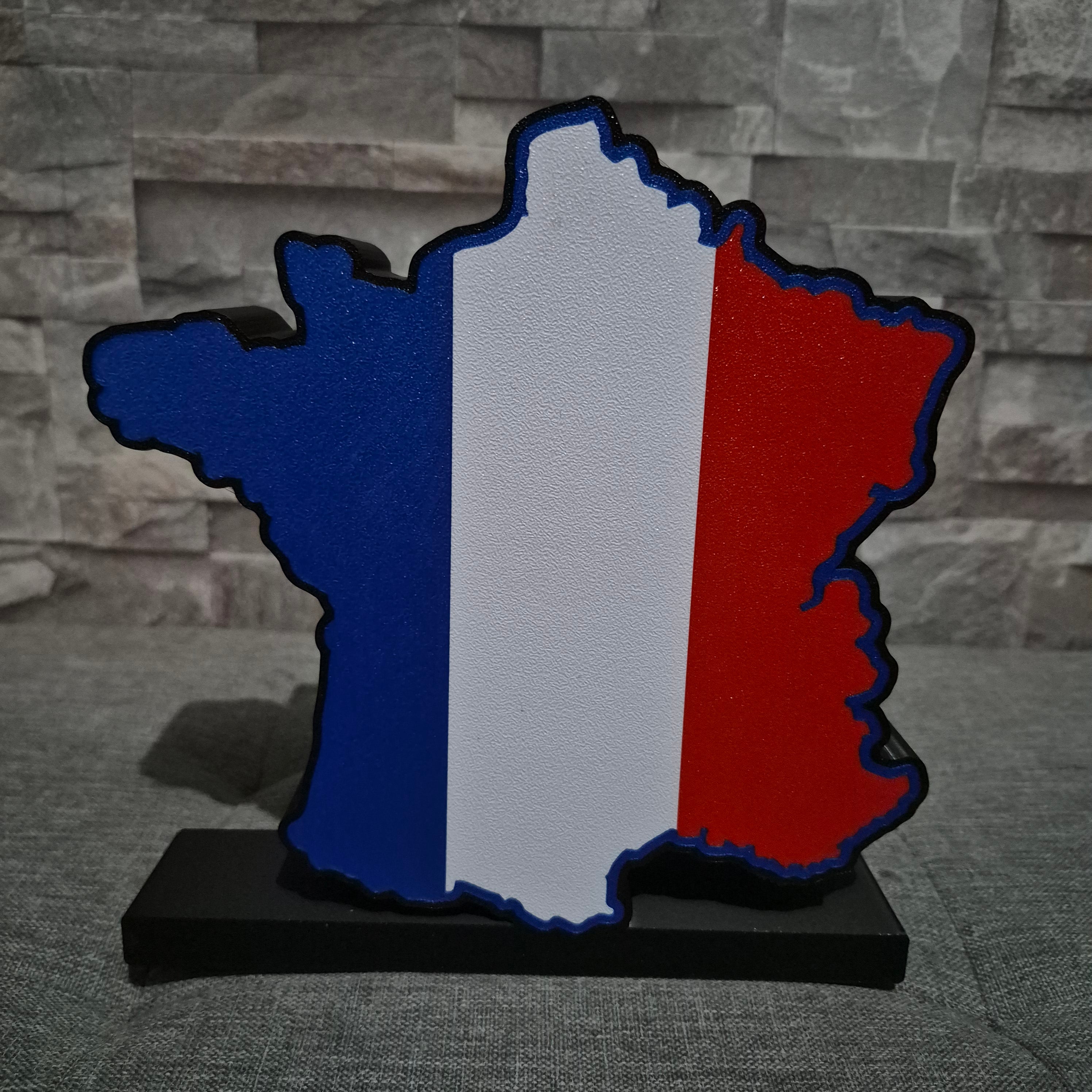 Logo lumineux drapeau France – Décoration LED personnalisée