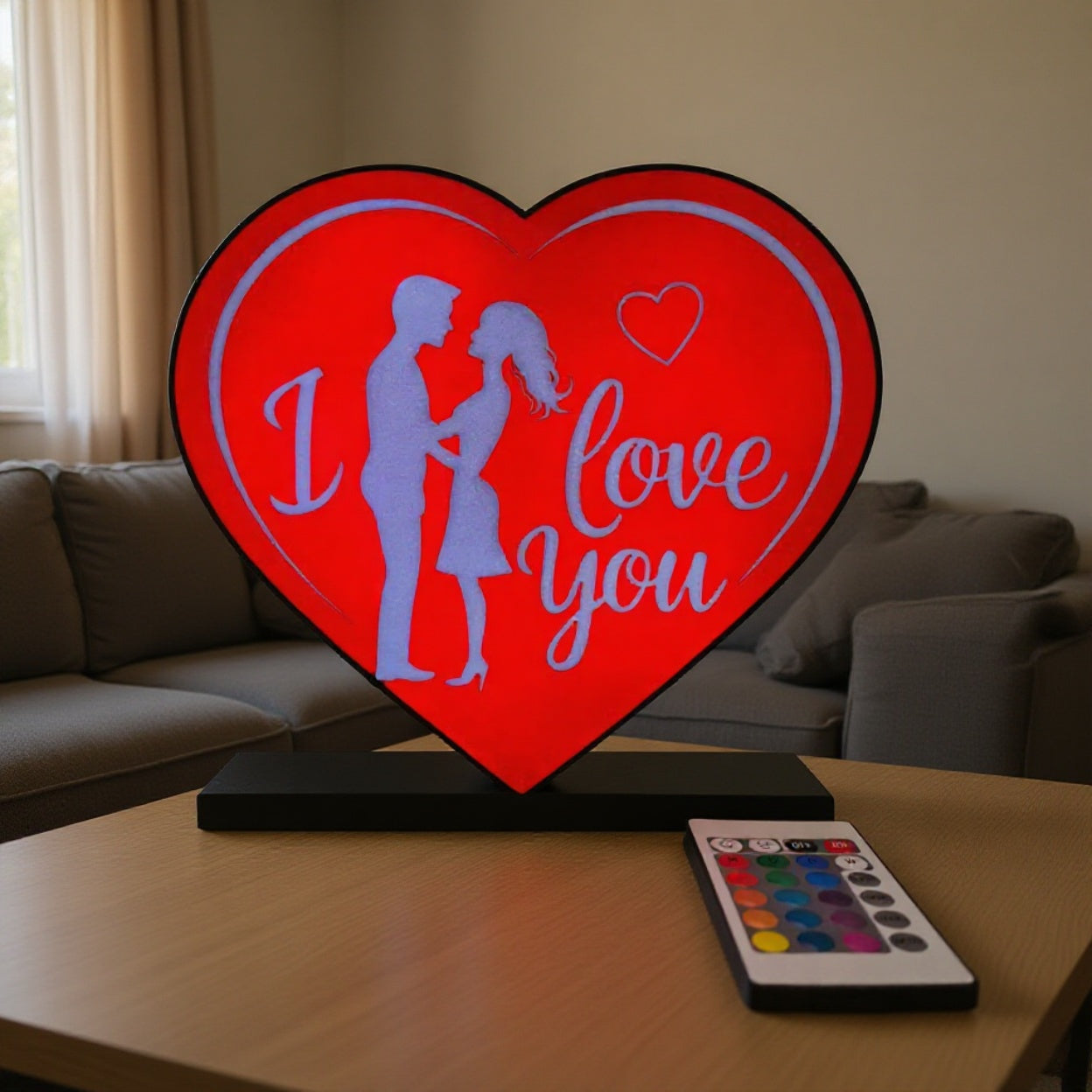 Light-up heart logo “I Love You” – Valentine's Day LED decoration