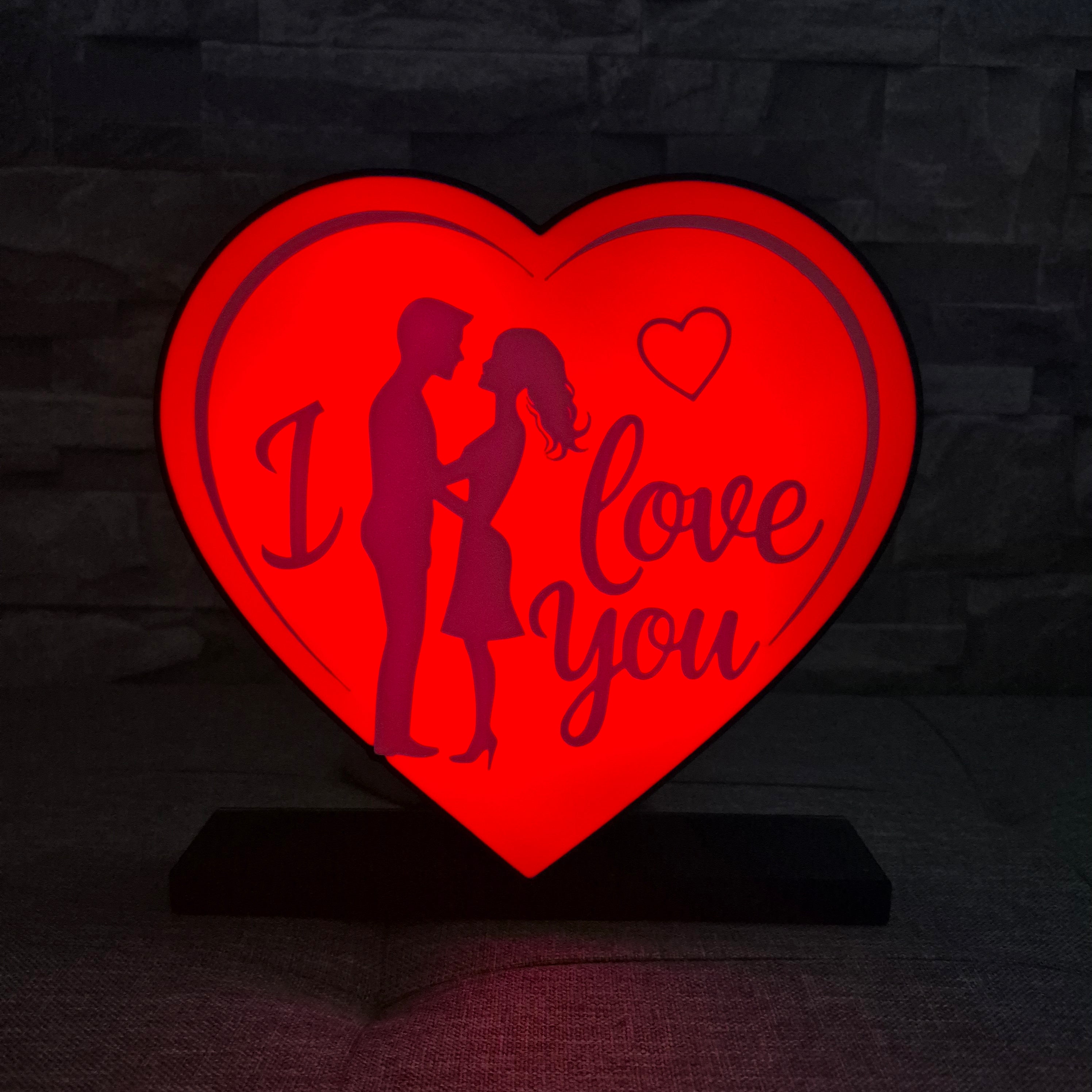 Light-up heart logo “I Love You” – Valentine's Day LED decoration