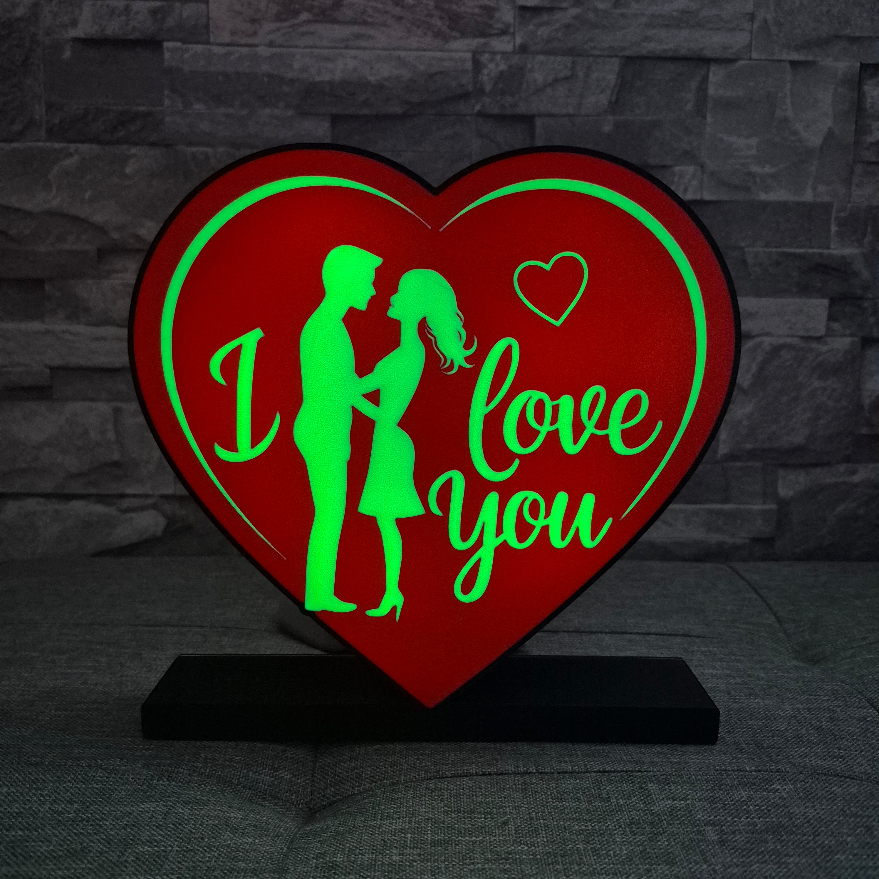 Light-up heart logo “I Love You” – Valentine's Day LED decoration