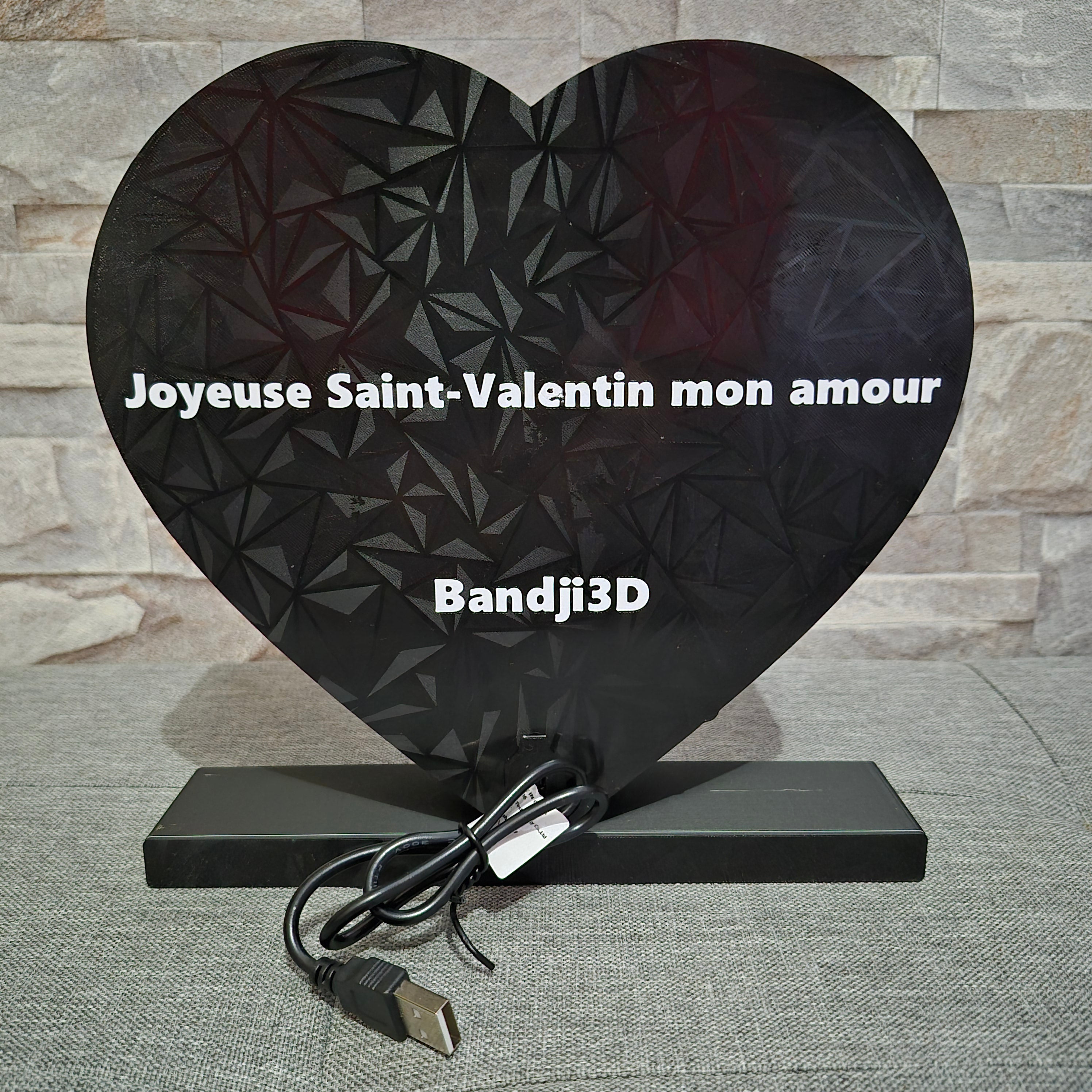 Light-up heart logo “I Love You” – Valentine's Day LED decoration