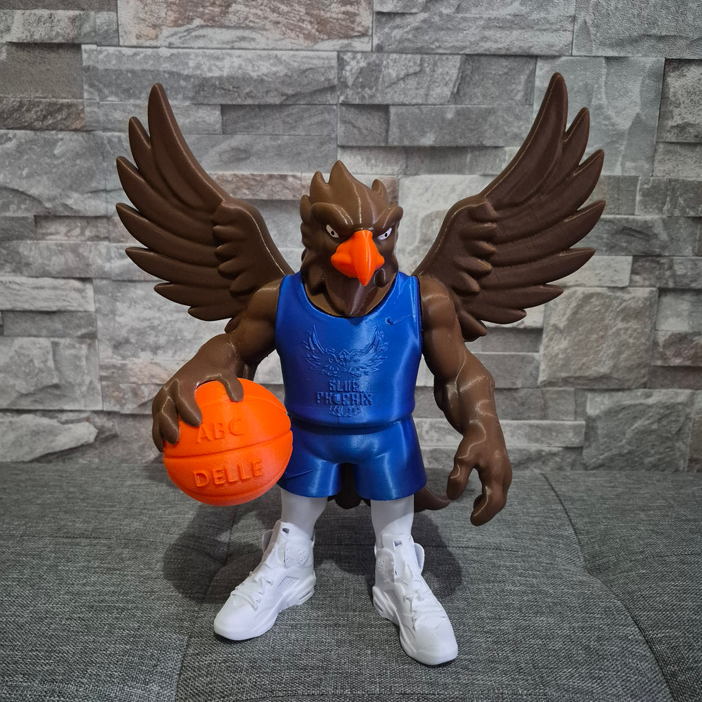 Figurine Blue Phoenix – Mascotte Basketball décorative – Figurine sport en impression 3D