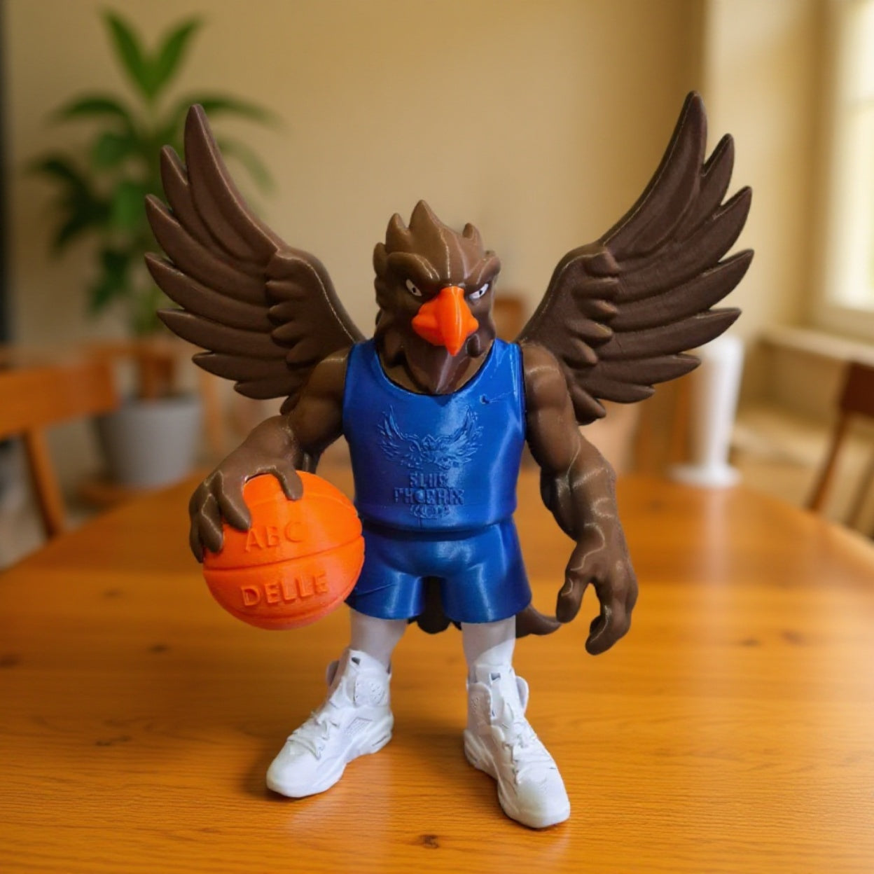 Figurine Blue Phoenix – Mascotte Basketball décorative – Figurine sport en impression 3D