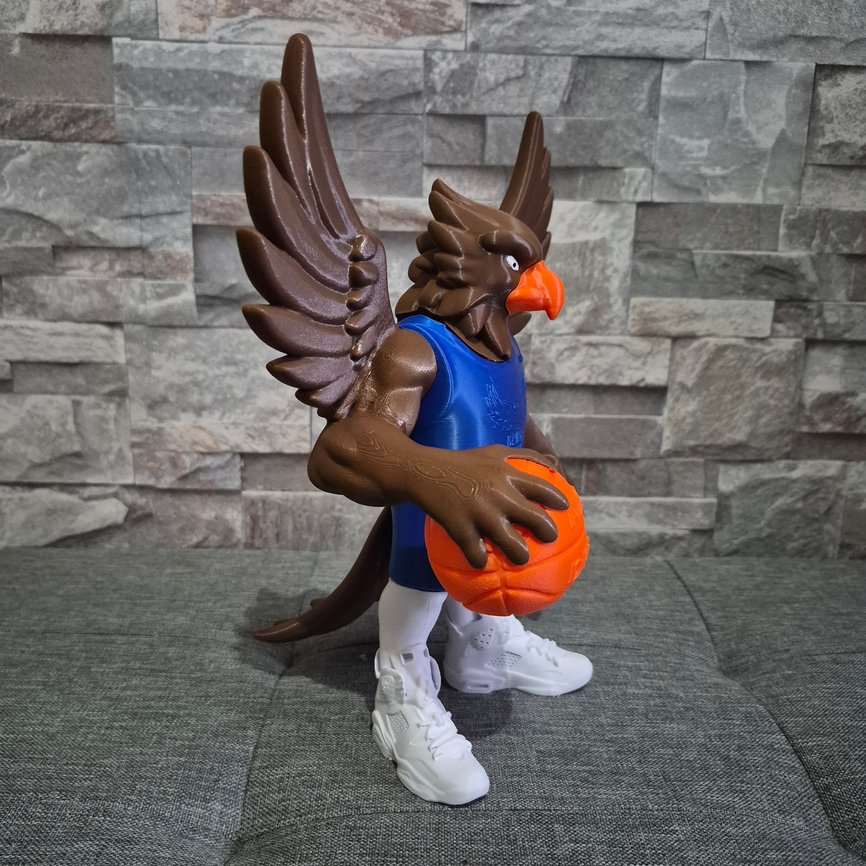 Figurine Blue Phoenix – Mascotte Basketball décorative – Figurine sport en impression 3D