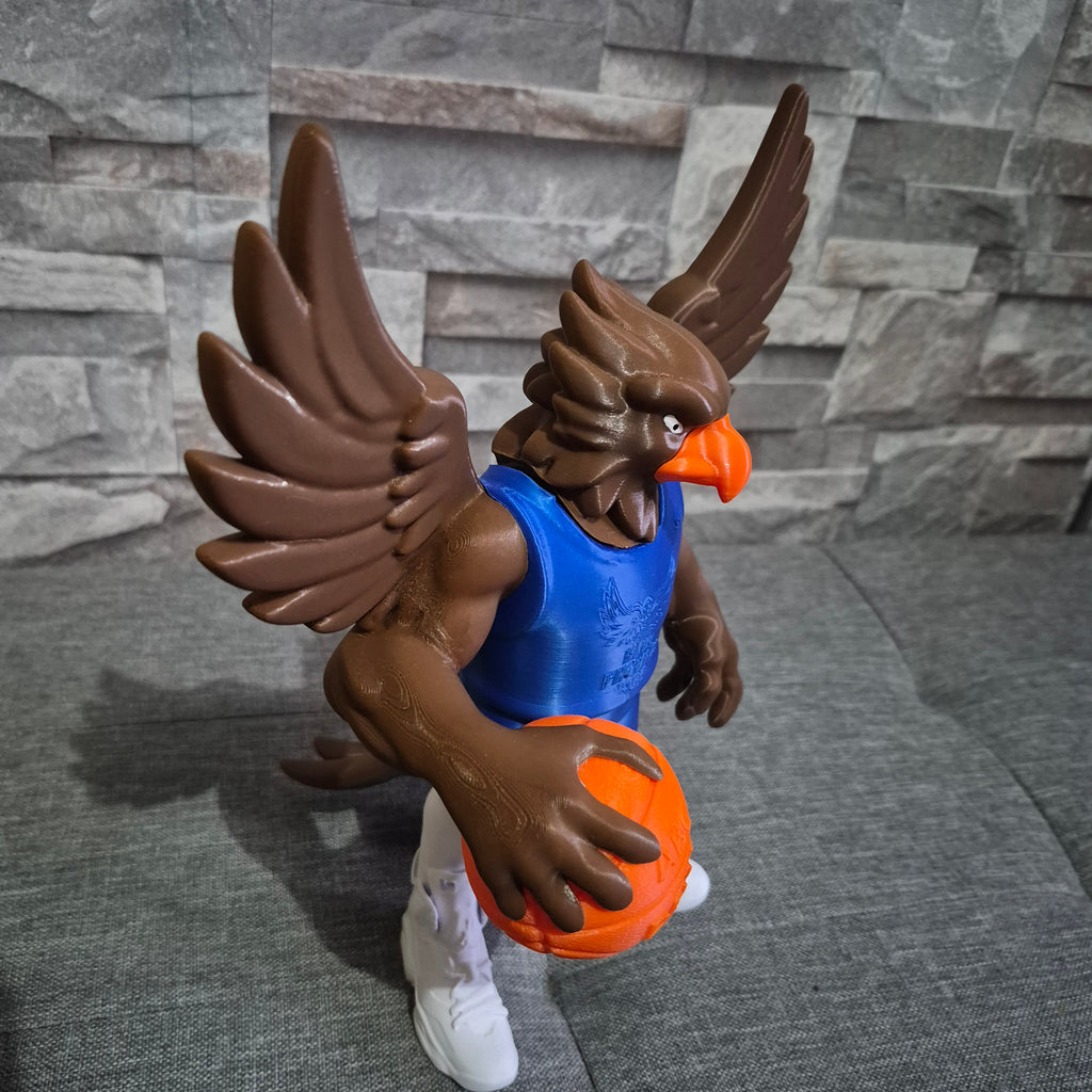 Figurine Blue Phoenix – Mascotte Basketball décorative – Figurine sport en impression 3D