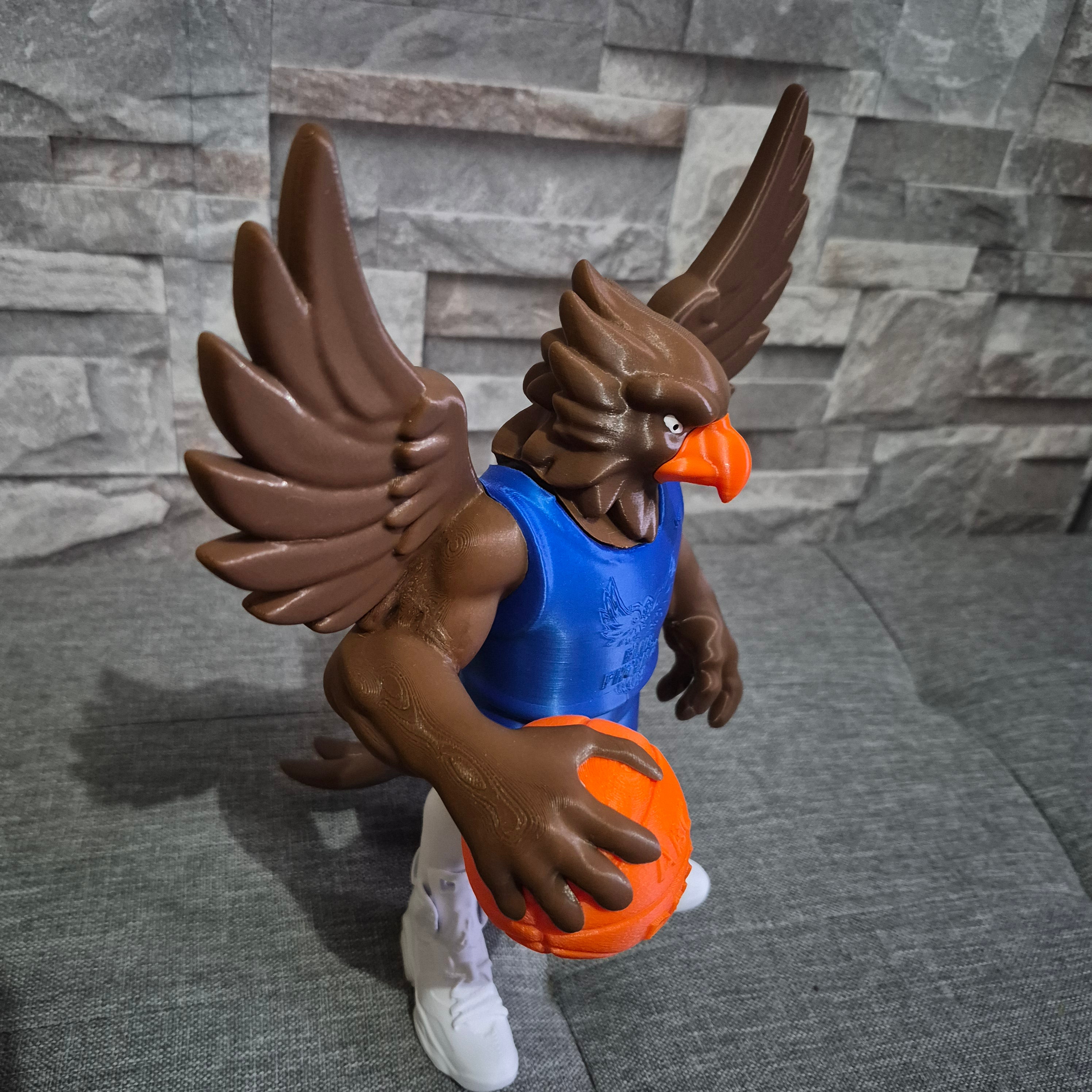 Figurine Blue Phoenix – Mascotte Basketball décorative – Figurine sport en impression 3D