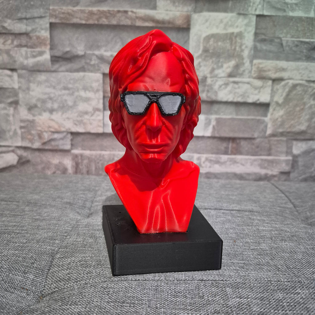 Buste 3D de Checco Zalone – 15 à 25 cm avec lunettes colorées ou buste uni