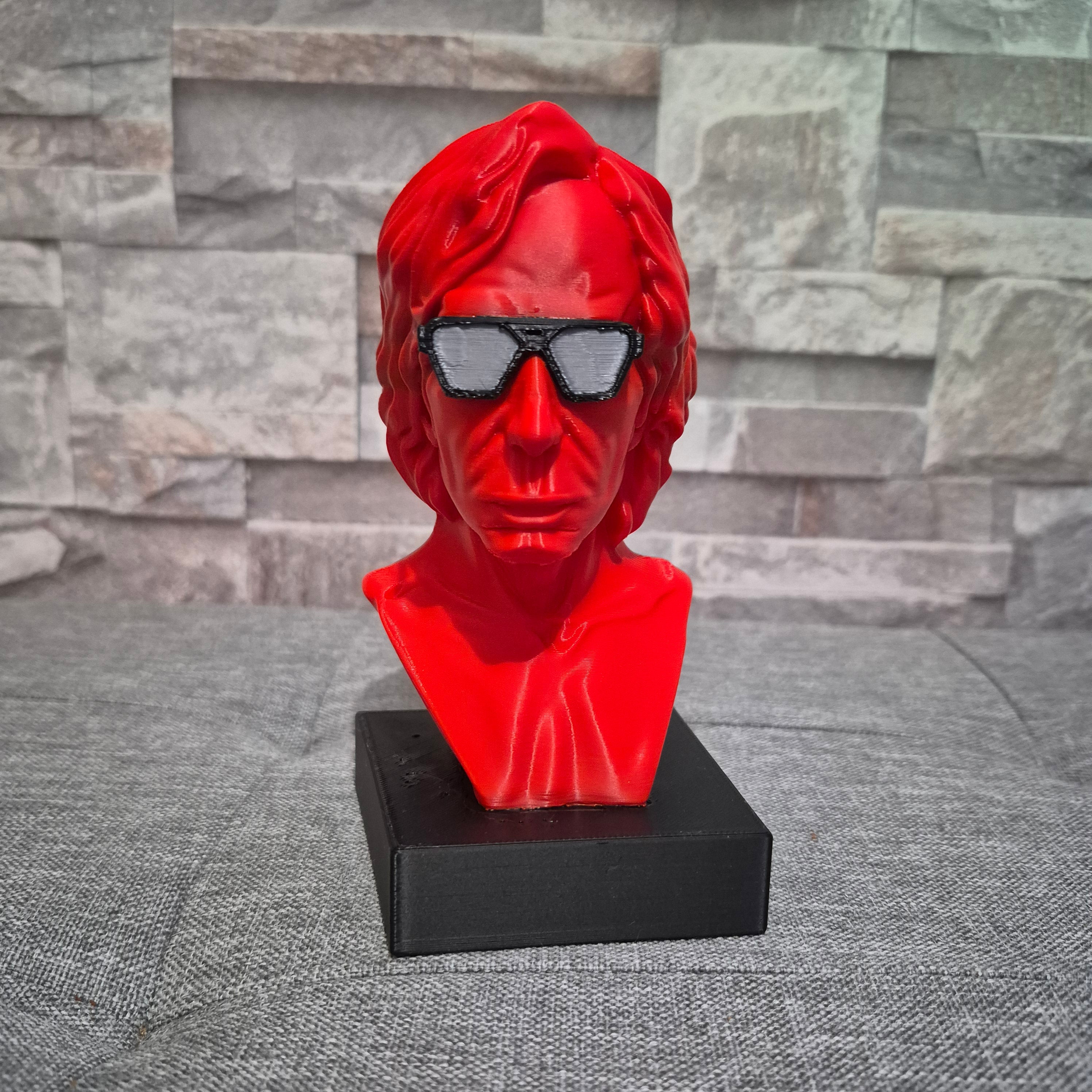 Buste 3D de Checco Zalone – 15 à 25 cm avec lunettes colorées ou buste uni