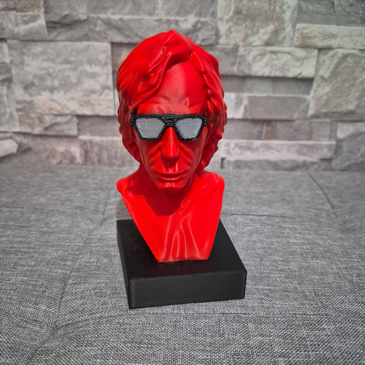 Buste 3D de Checco Zalone – 15 à 25 cm avec lunettes colorées ou buste uni