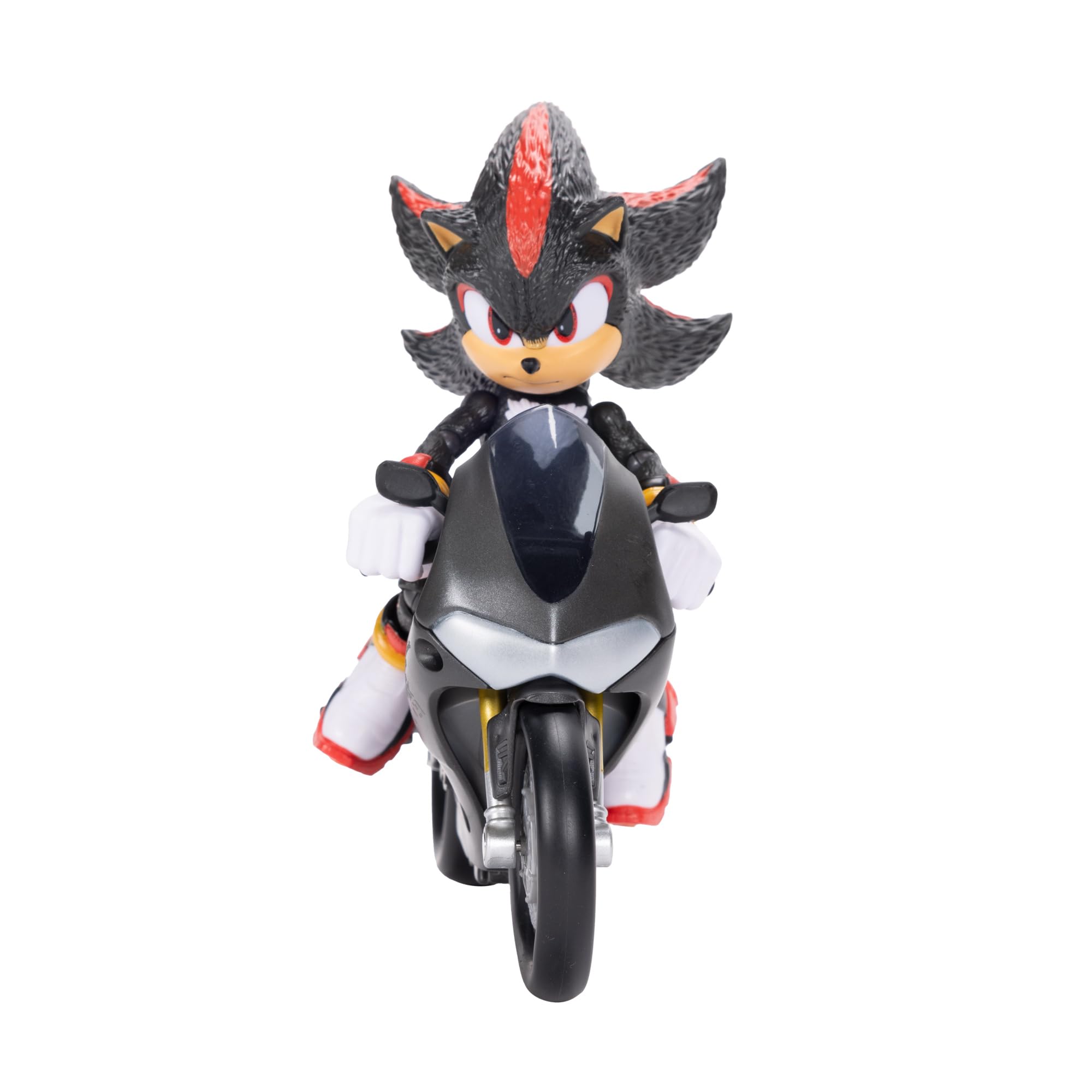 Sonic 3 The Movie - Shadow Articulated Figure Set and his Sports Bike - Officially Licensed - 13 cm - Realistic Details - Collectible Figures - For Fans - Gift Idea for Children Ages 3 and Up