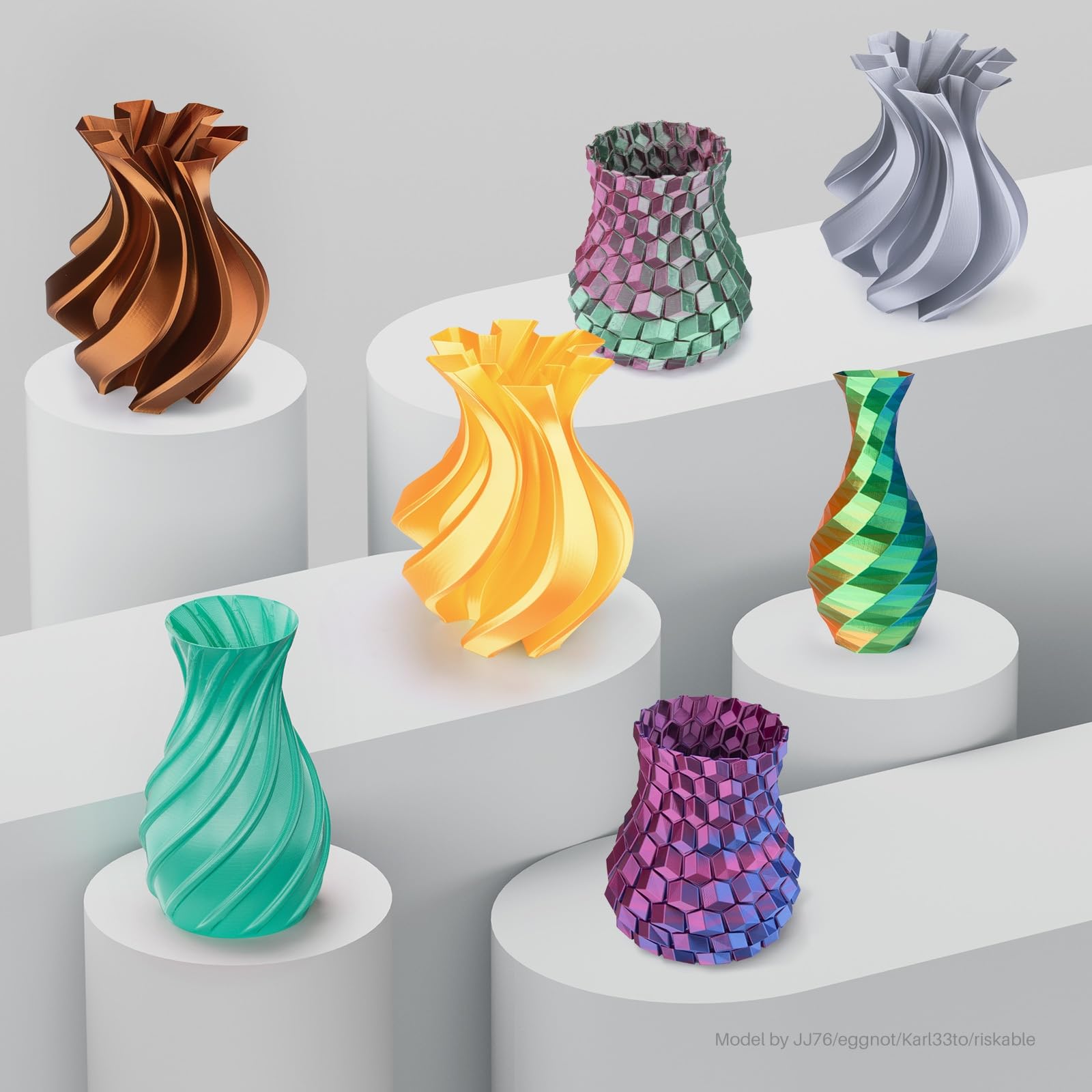 ELEGOO Pack de 4 Bobines de Filament PLA Soie Tricolore