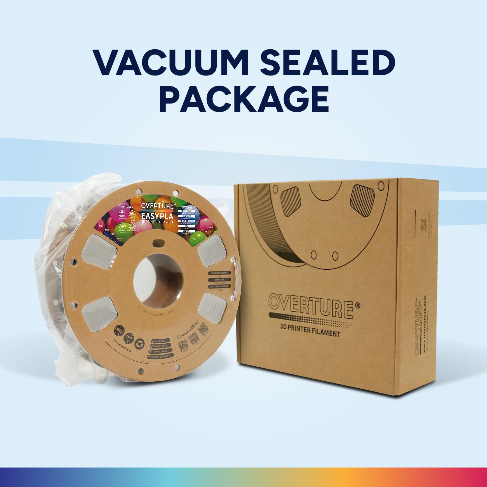 OVERTURE Easy PLA Filament 1.75 mm, Filament d'imprimante 3D EASY PLA 1kg (2.2 lbs), Précision dimensionnelle de +/- 0.02mm (Easy Beige)