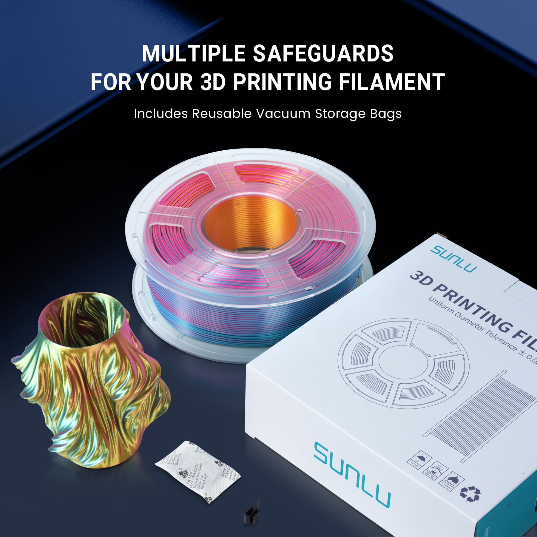 SUNLU Silk PLA Plus Filament d'imprimante 3D