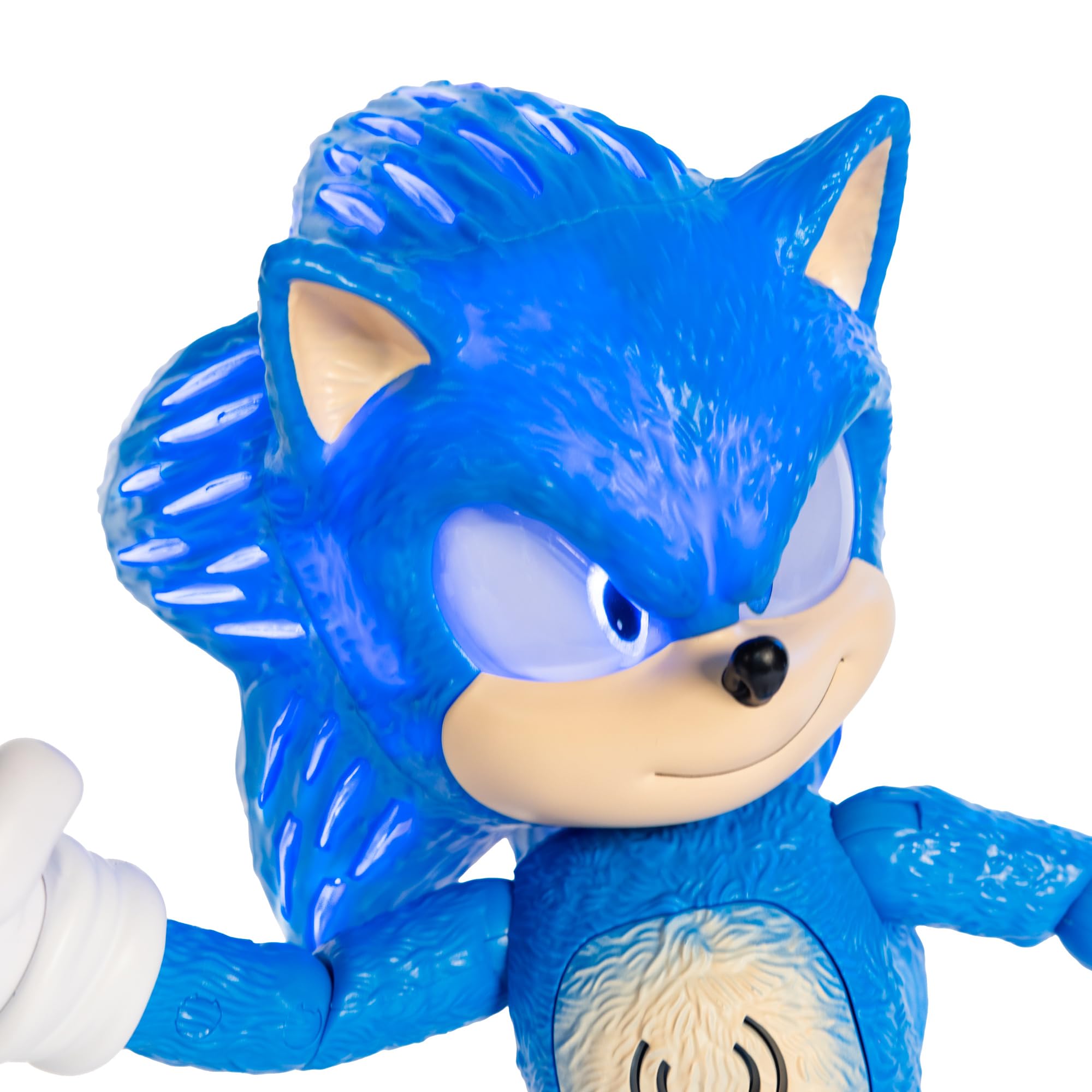 Sonic The Hedgehog 3 The Movie | Talking Sonic Action Figure | Officially Licensed | 34 cm | 30 Iconic Phrases and Sounds | Light-Up Eyes and Spikes | Collectible Toy for Children | Gift Idea for Ages 3+