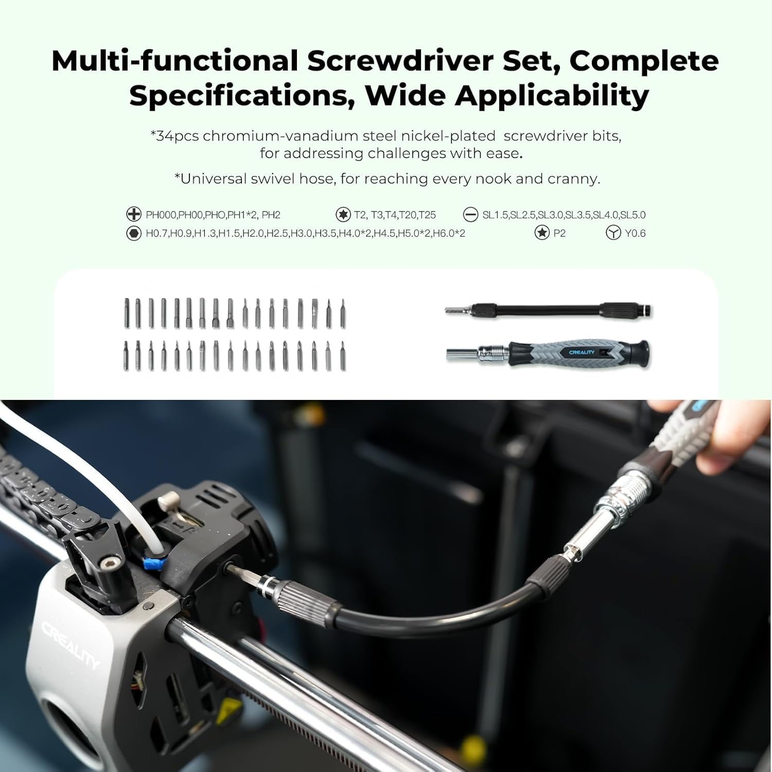 Creality Kit d'outils pour Imprimante 3D, 74 Pièces, Ensemble d'assemblage